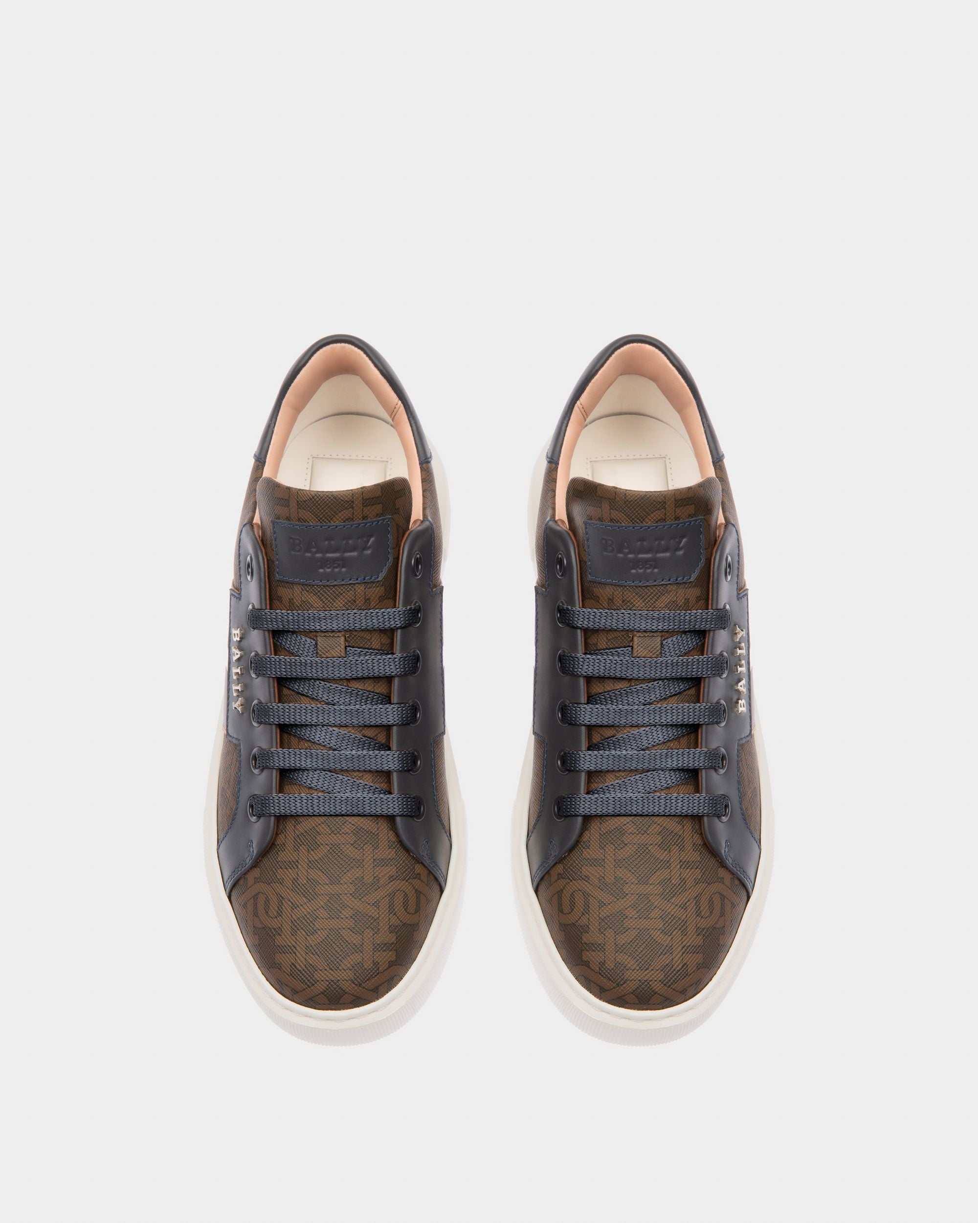 Myron Sneakers En Tpu & Cuir Marron & Bleu Marine - Femme - Bally - 02