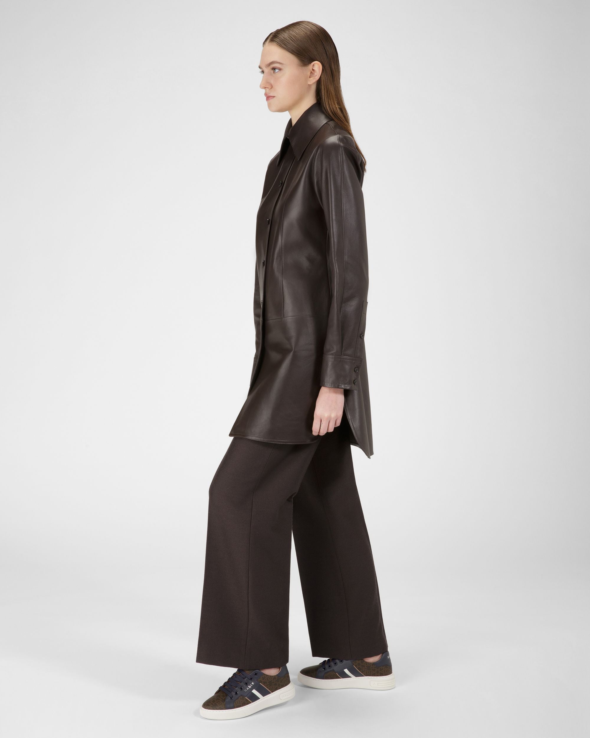 Myron Sneakers En Tpu & Cuir Marron & Bleu Marine - Femme - Bally - 03