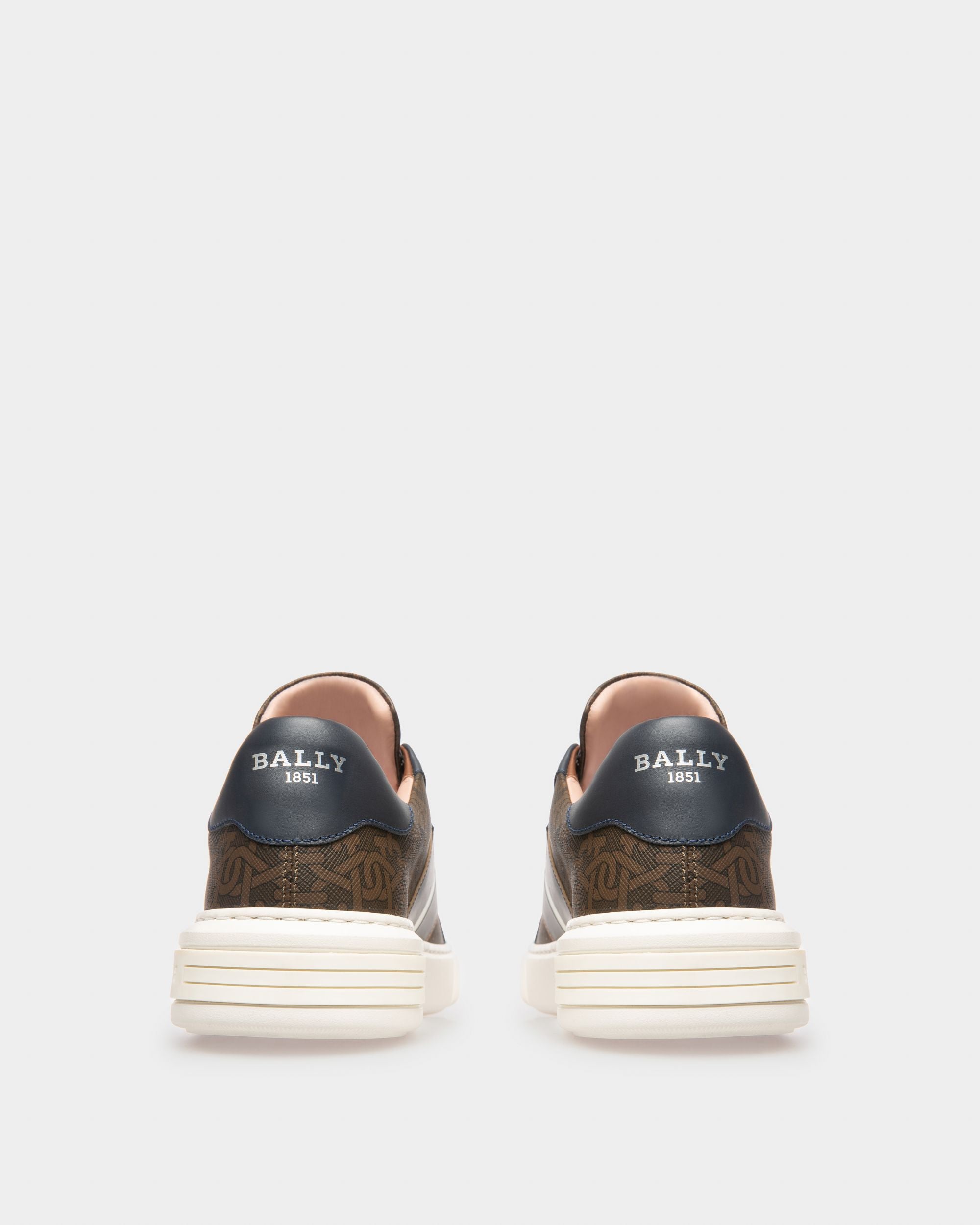 Myron Sneakers En Tpu & Cuir Marron & Bleu Marine - Femme - Bally - 04