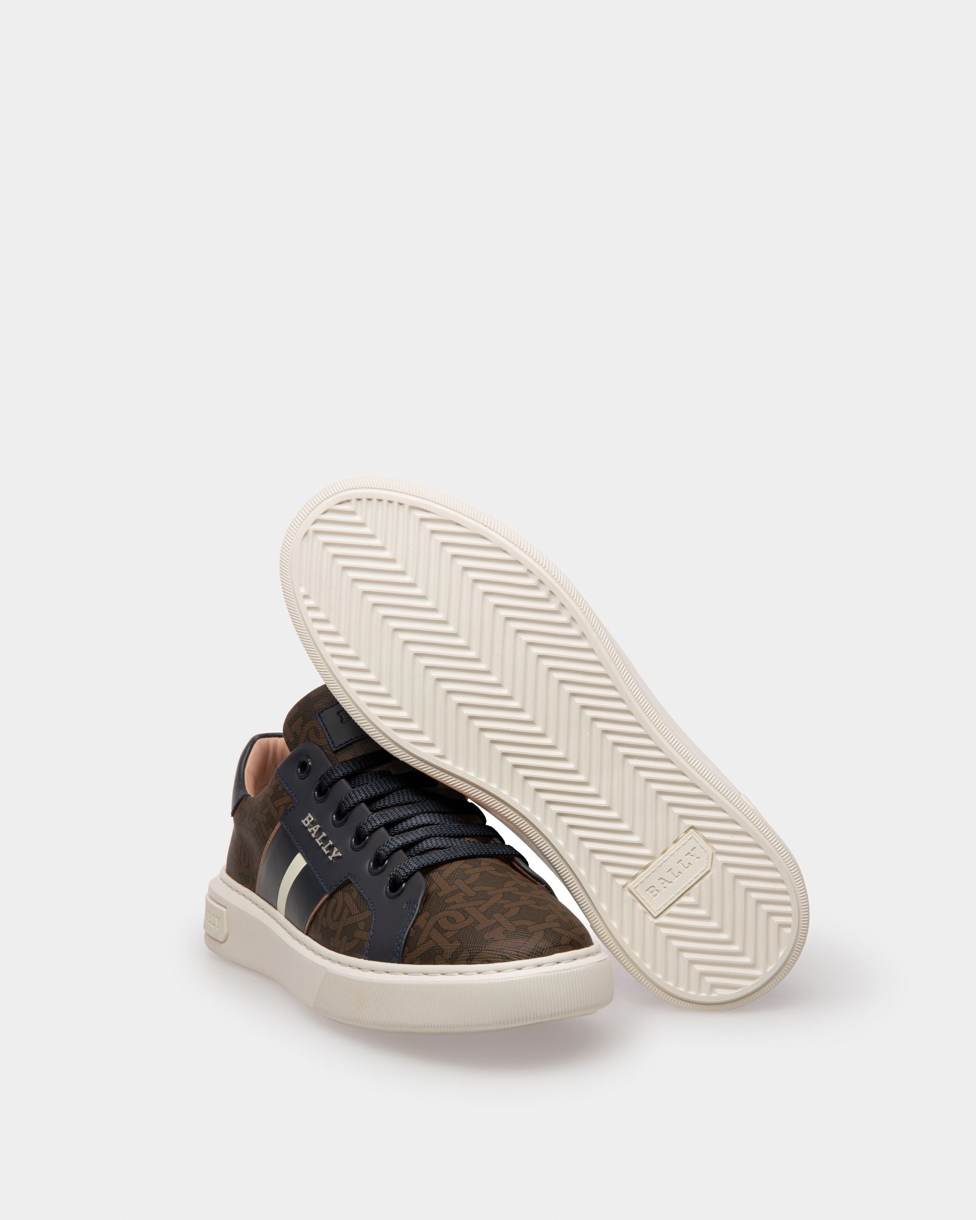 Myron Sneakers En Tpu & Cuir Marron & Bleu Marine - Femme - Bally - 05
