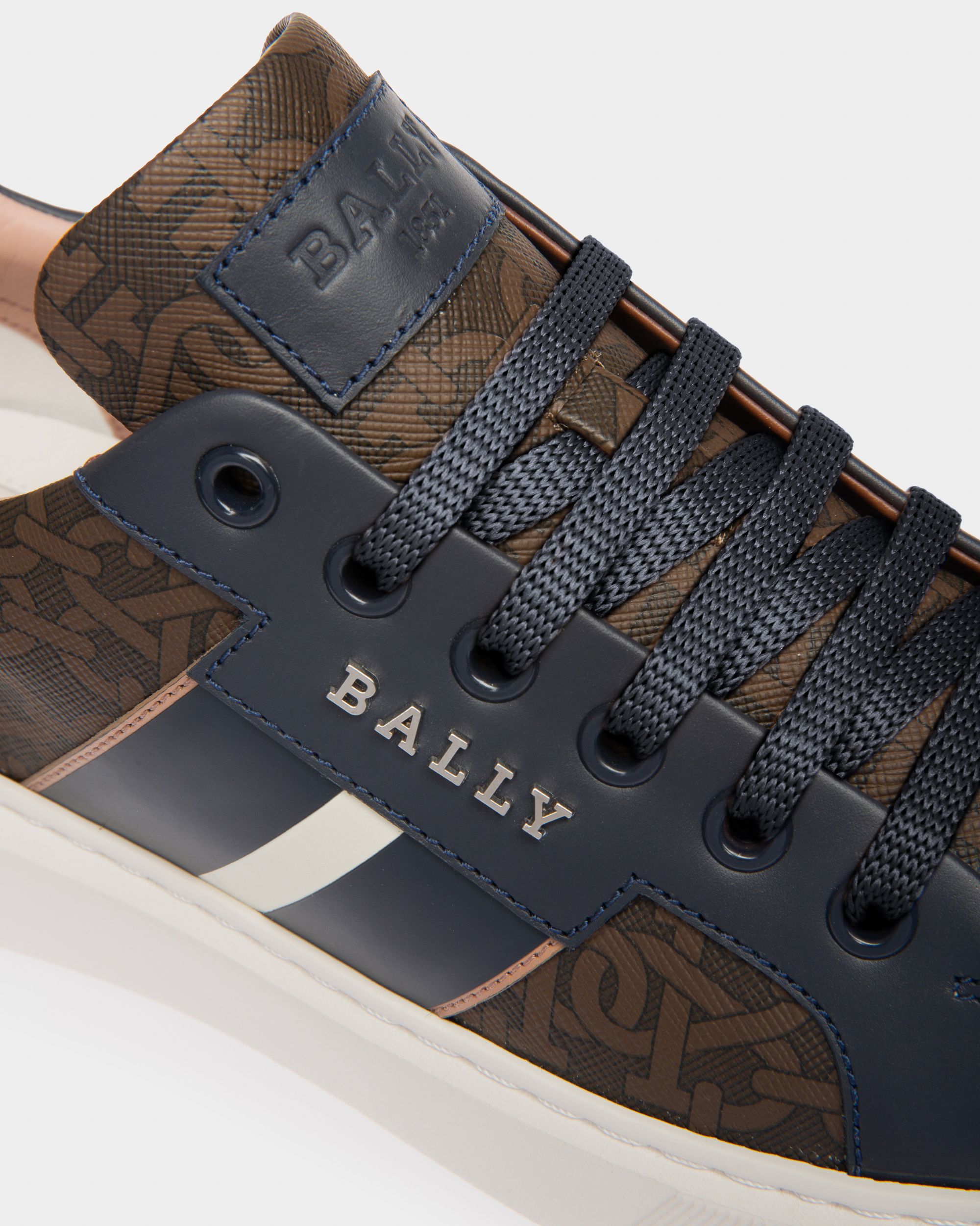 Myron Sneakers En Tpu & Cuir Marron & Bleu Marine - Femme - Bally - 06