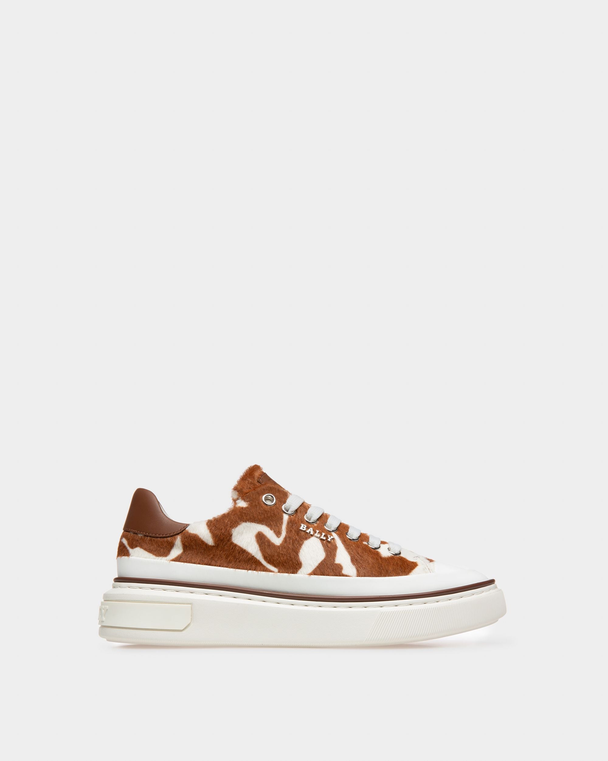 Maily Leather Sneakers In White & Brown - Women's - Bally - 01