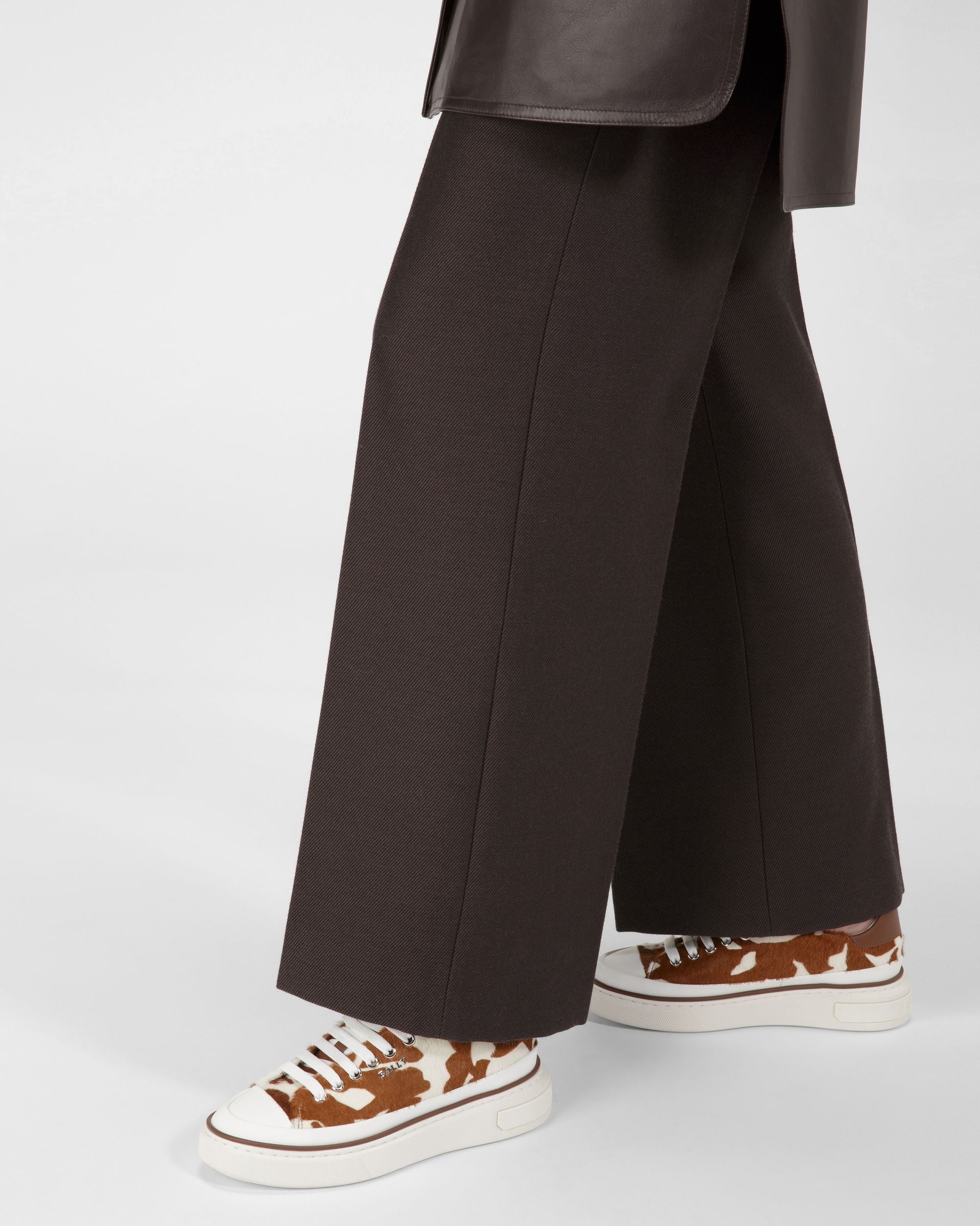 Maily Leather Sneakers In White & Brown - Women's - Bally - 07