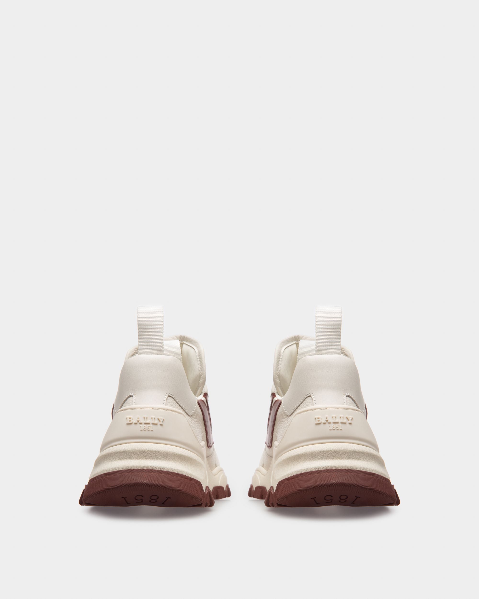 Holden Sneakers En Cuir Et Tissu Blanc Et Rouge Héritage - Femme - Bally - 04