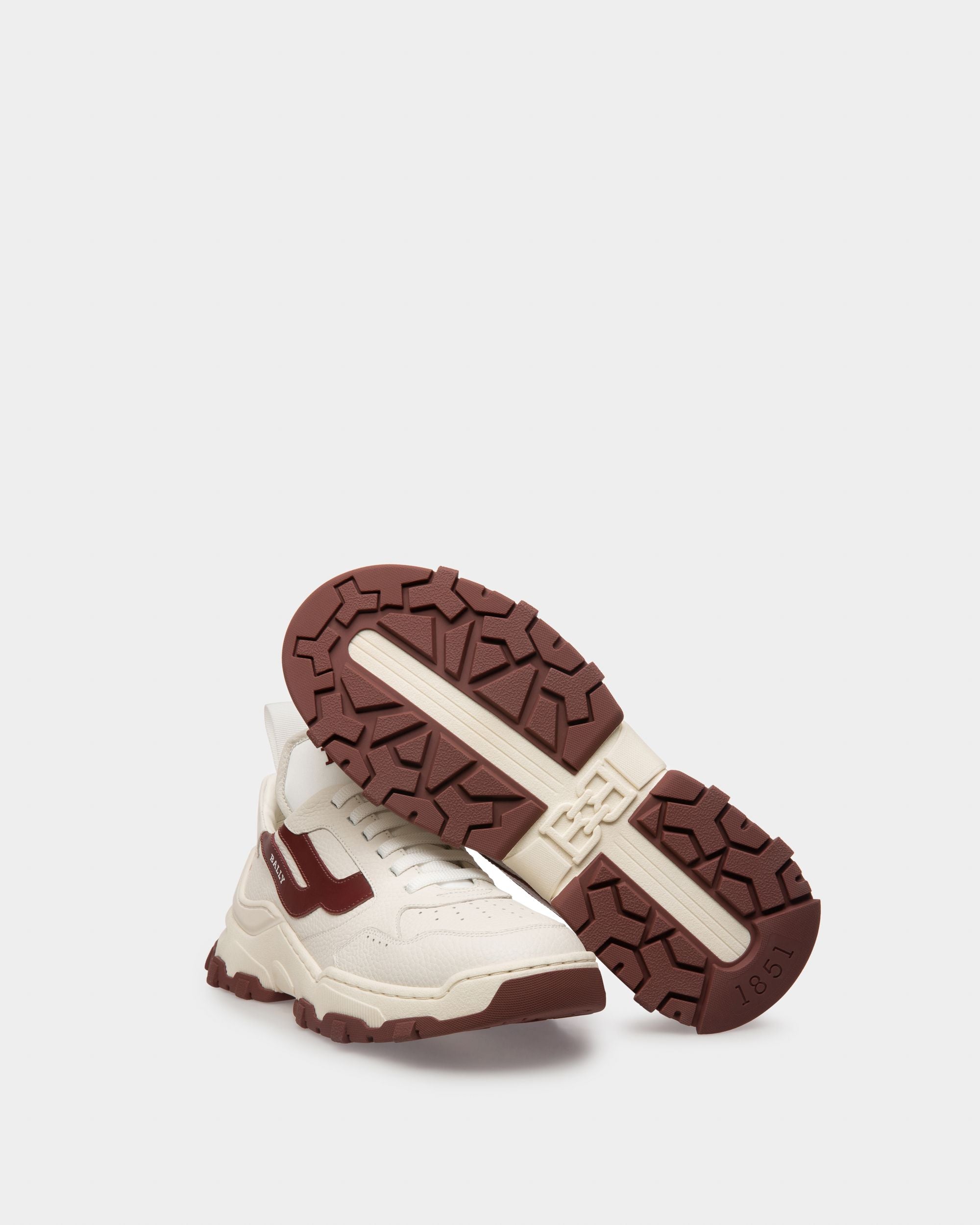 Holden Sneakers En Cuir Et Tissu Blanc Et Rouge Héritage - Femme - Bally - 05