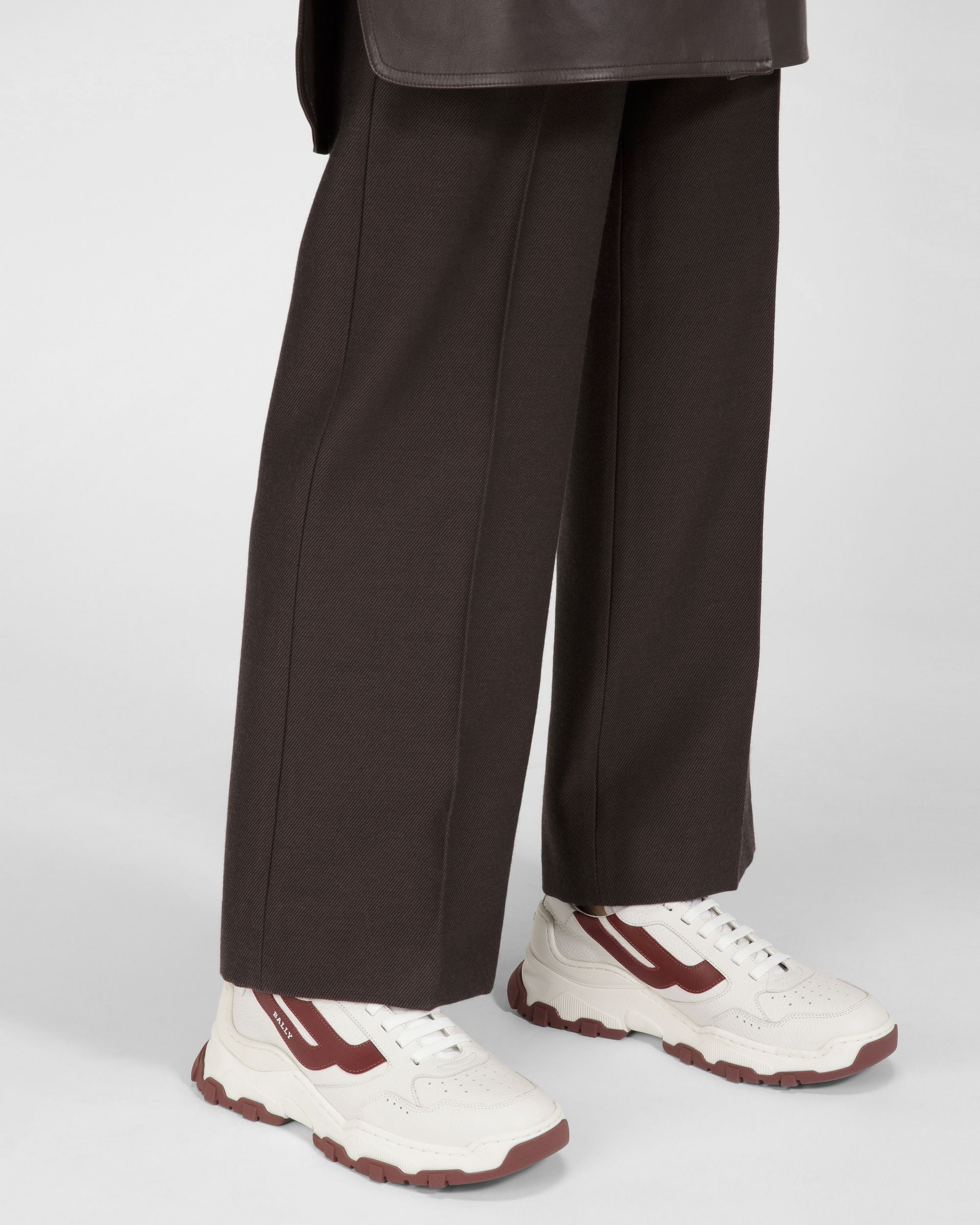 Holden Sneakers En Cuir Et Tissu Blanc Et Rouge Héritage - Femme - Bally - 07