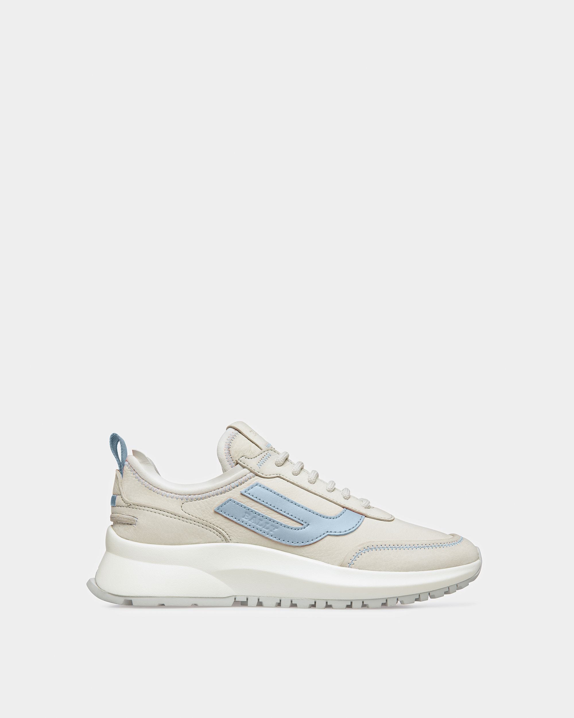 Darys Sneakers Aus Leder In Staubweiß Und Hellblau - Damen - Bally - 01