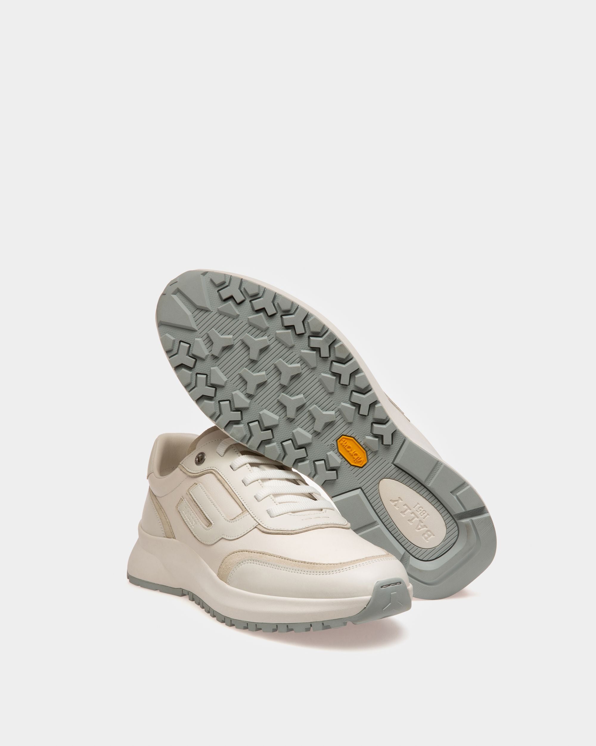 Demmy Sneakers En Cuir Blanc Et Blanc Poudreux - Femme - Bally - 03