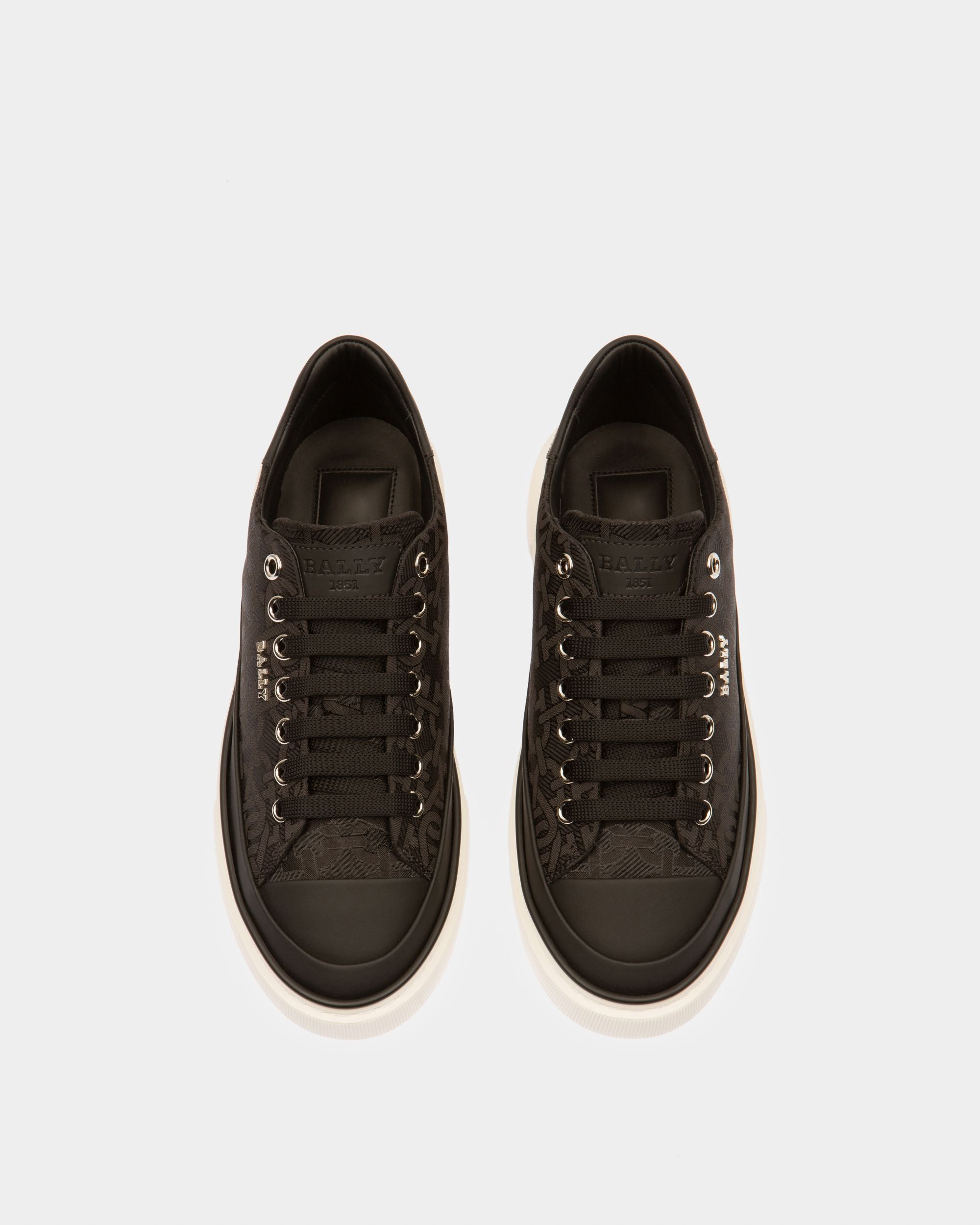 Maily Sneakers En Nylon Jacquard Noir - Femme - Bally - 02