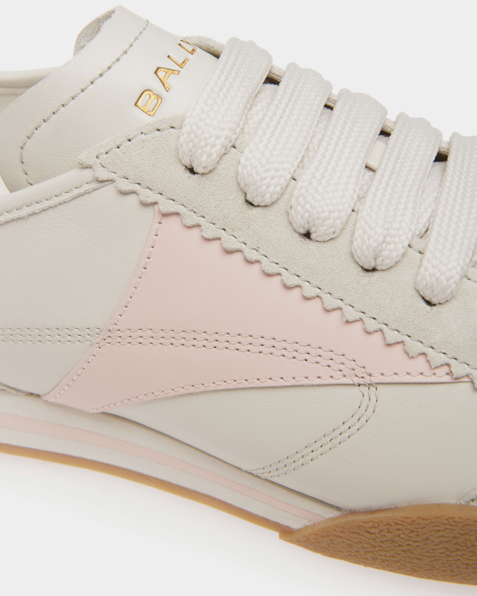 Sussex Sneaker In Dusty White And Dusty Petal Leather - Women's - Bally - 04