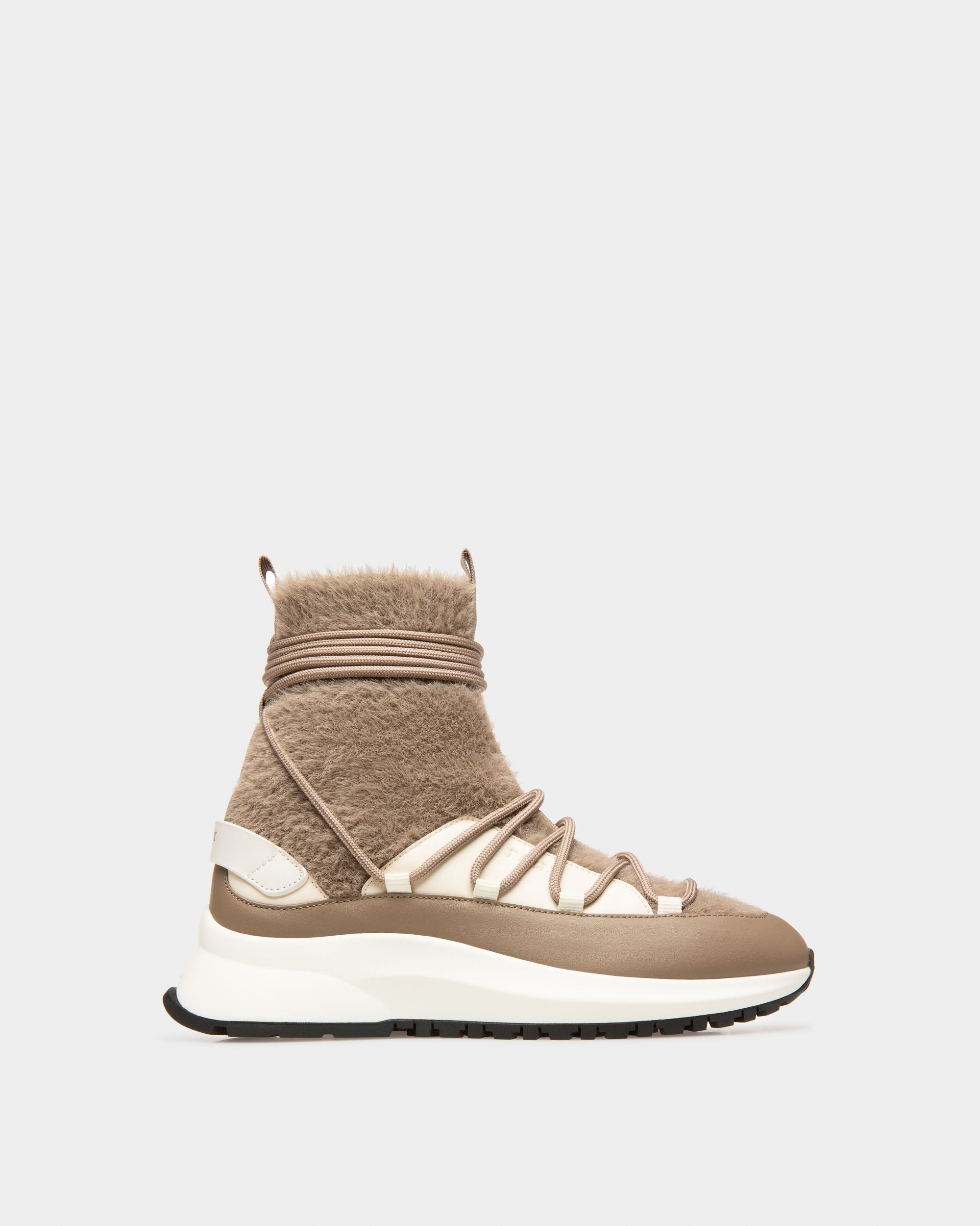Dalyla Bottes En Cachemire Et Cuir En Taupe Et Ivoire - Femme - Bally - 01