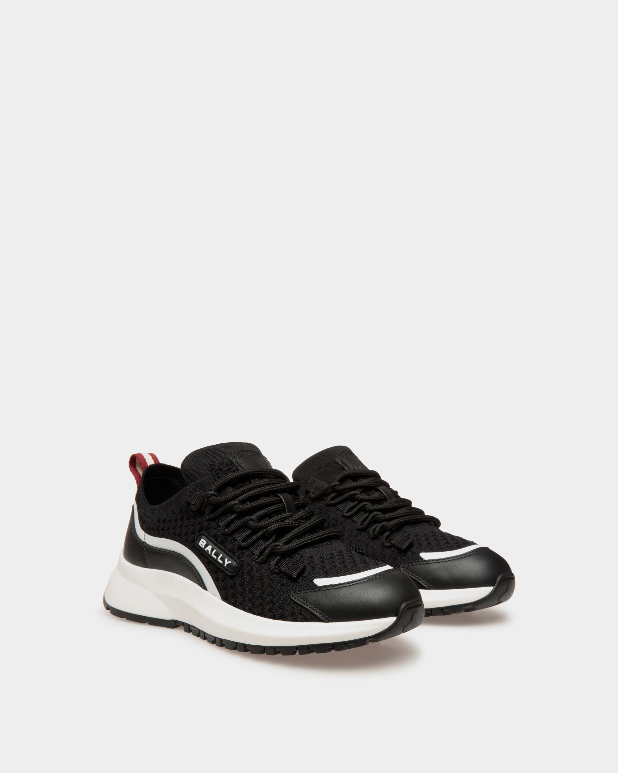 Sneaker Outline En Maille Noire - Femme - Bally - 02