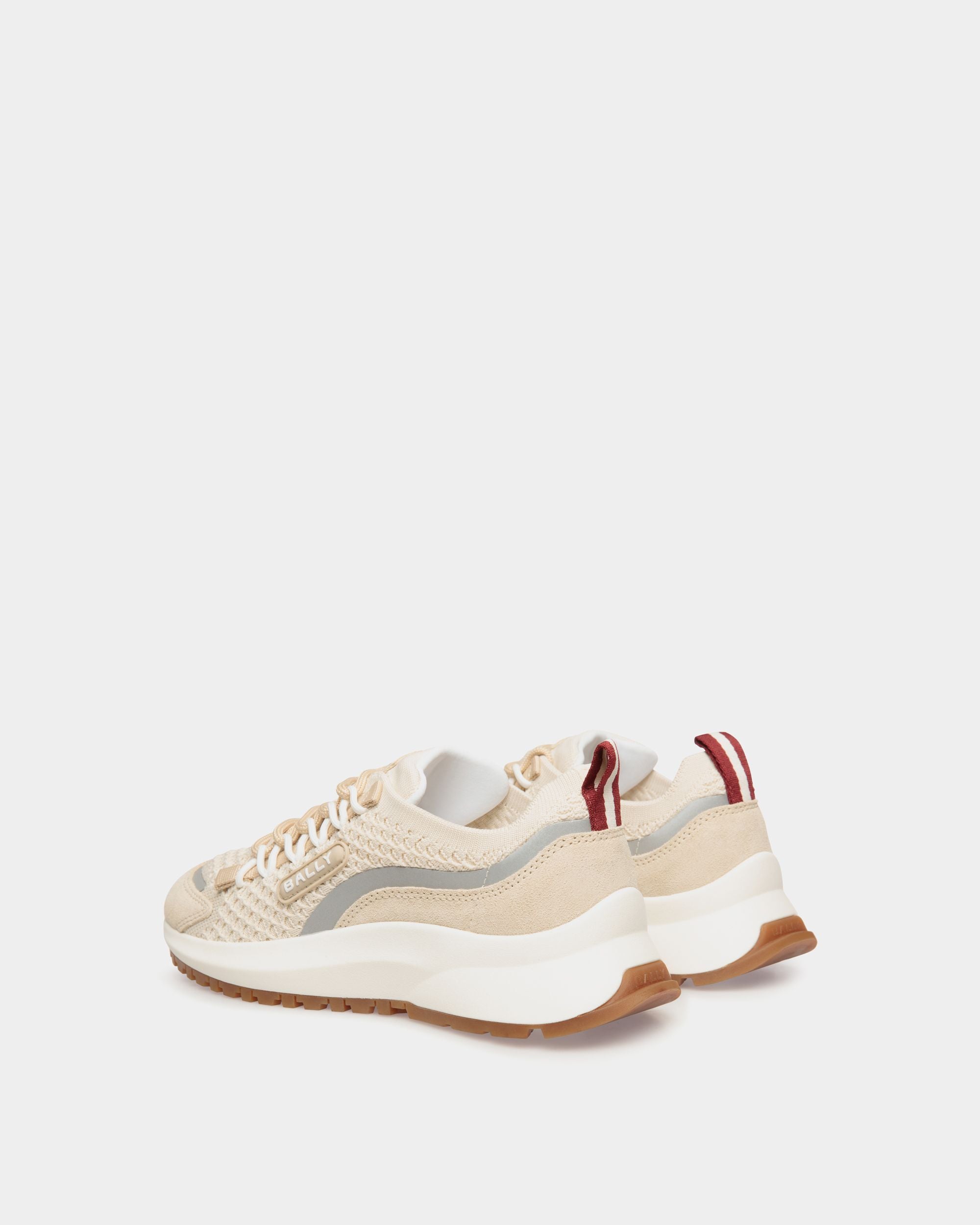 Outline Sneaker in Ivory and Champagne Knit - Women's - Bally - 04