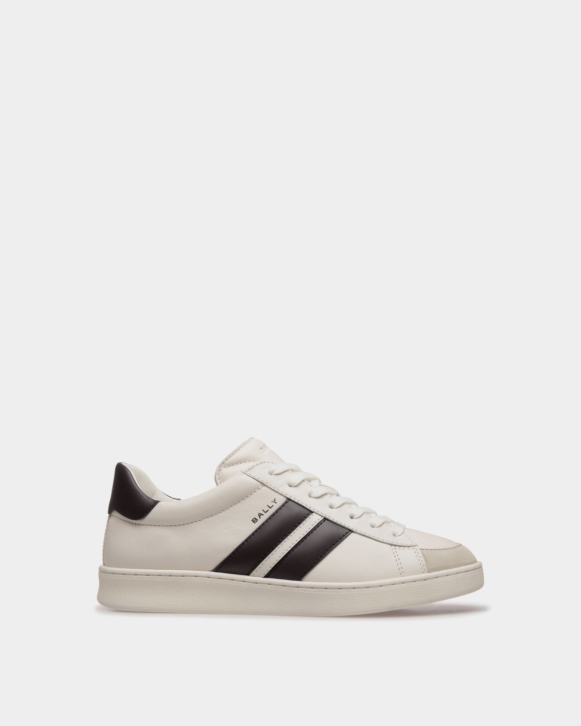 Zapatilla Tennis De Piel Blanca Y Negra - Mujer - Bally - 01