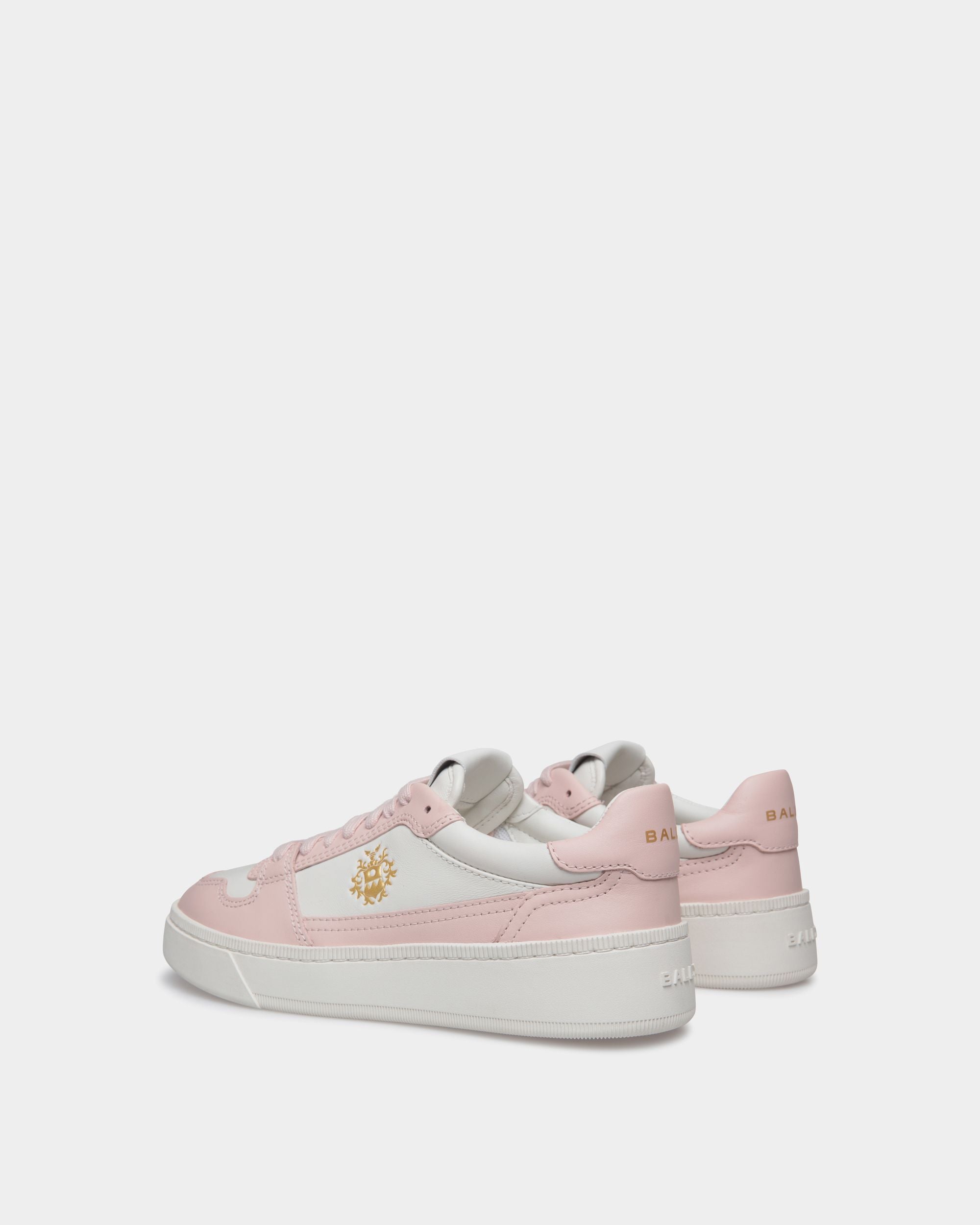 Raise Sneaker In Dusty Petal And White Leather - Women's - Bally - 04