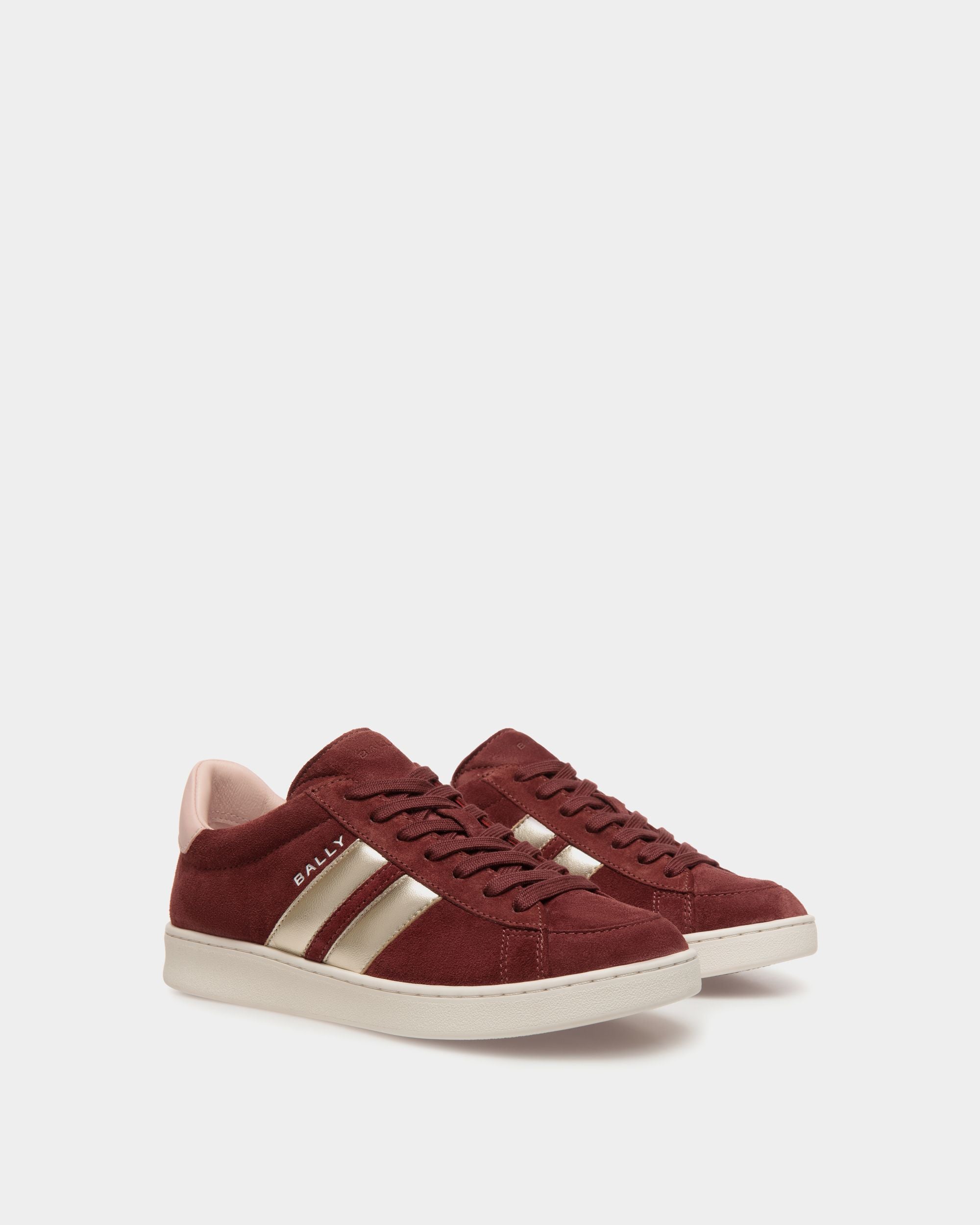 Sneaker Tennis En Cuir Suédé Andorra Et Light Pink - Femme - Bally - 03