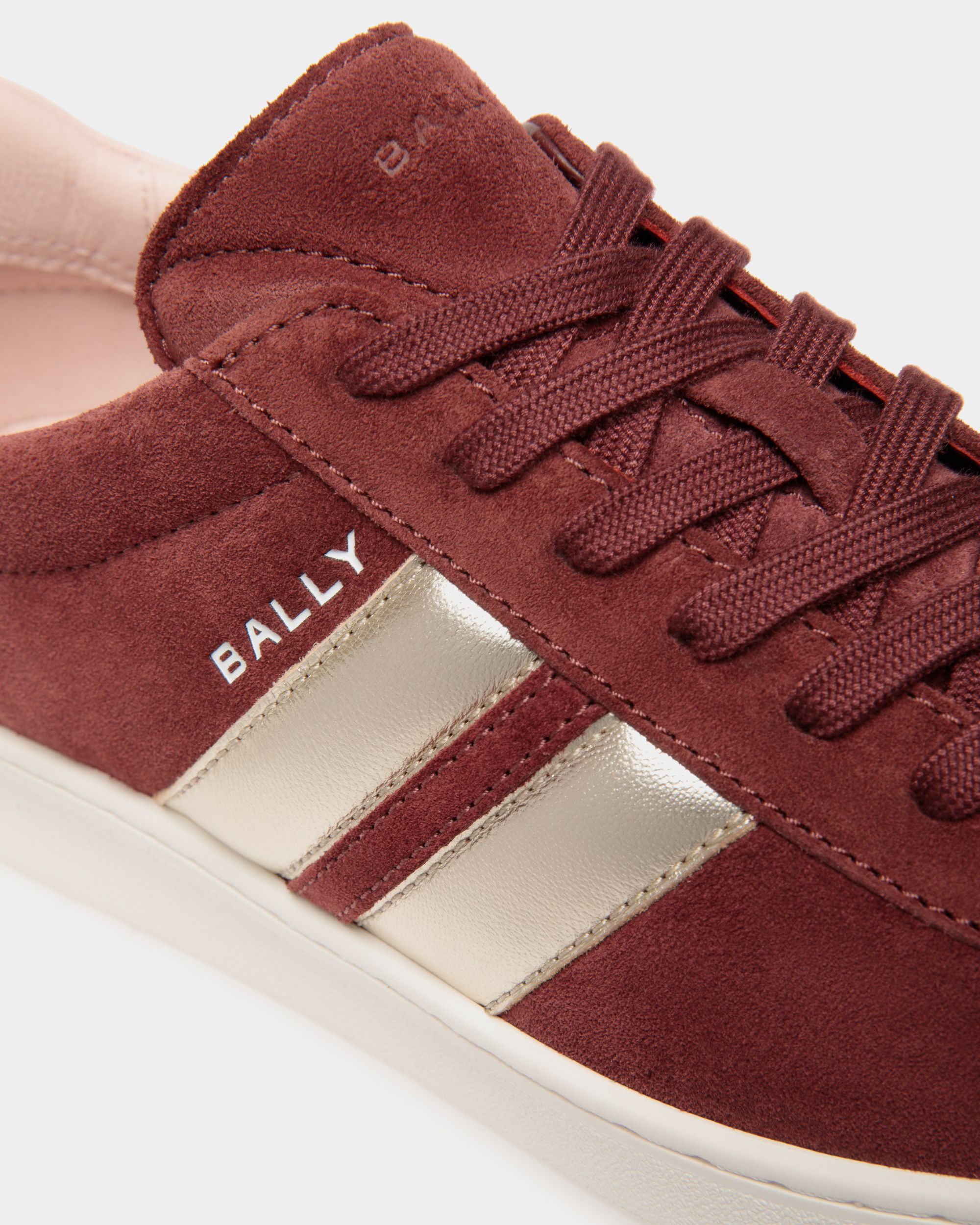 Sneaker Tennis En Cuir Suédé Andorra Et Light Pink - Femme - Bally - 05