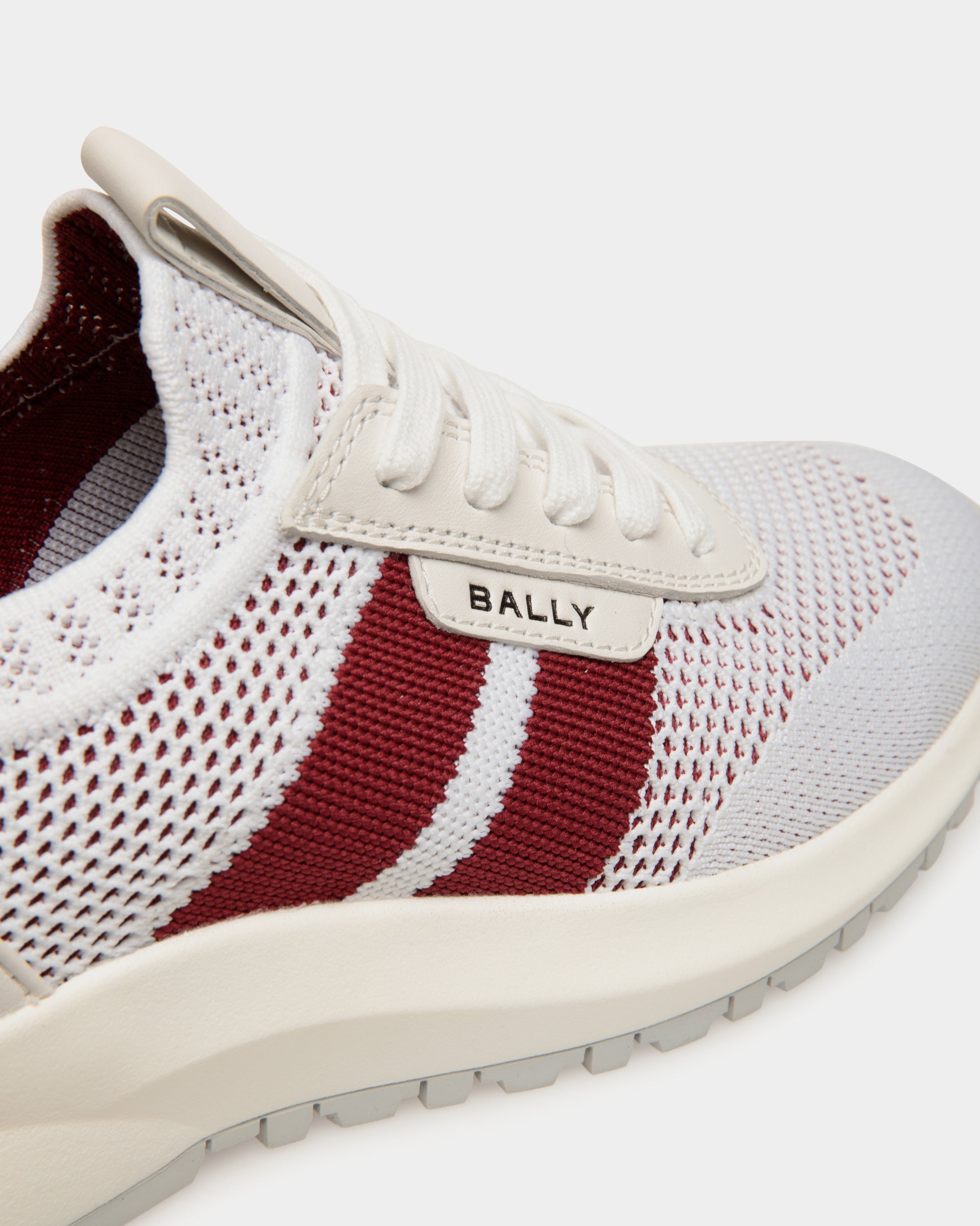 Sneaker Outline En Maille Blanche Et Rouge - Femme - Bally - 05