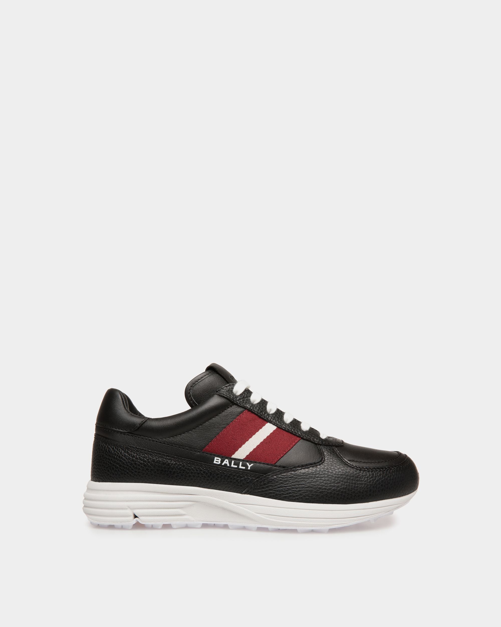 Golf Capsule Sneaker in Black Grained Leather - Femme - Bally - 01