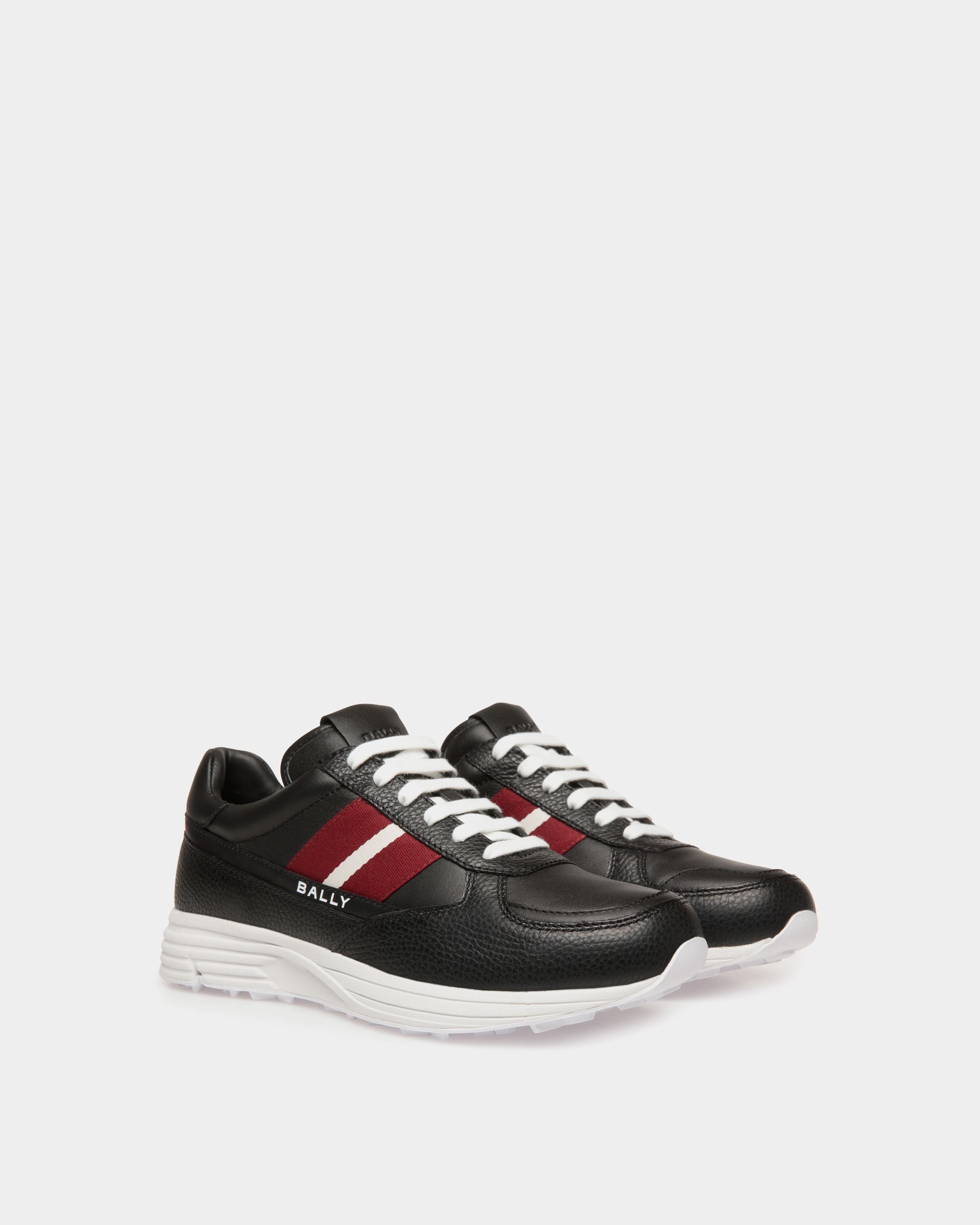 Golf Capsule Sneaker in Black Grained Leather - Femme - Bally - 02
