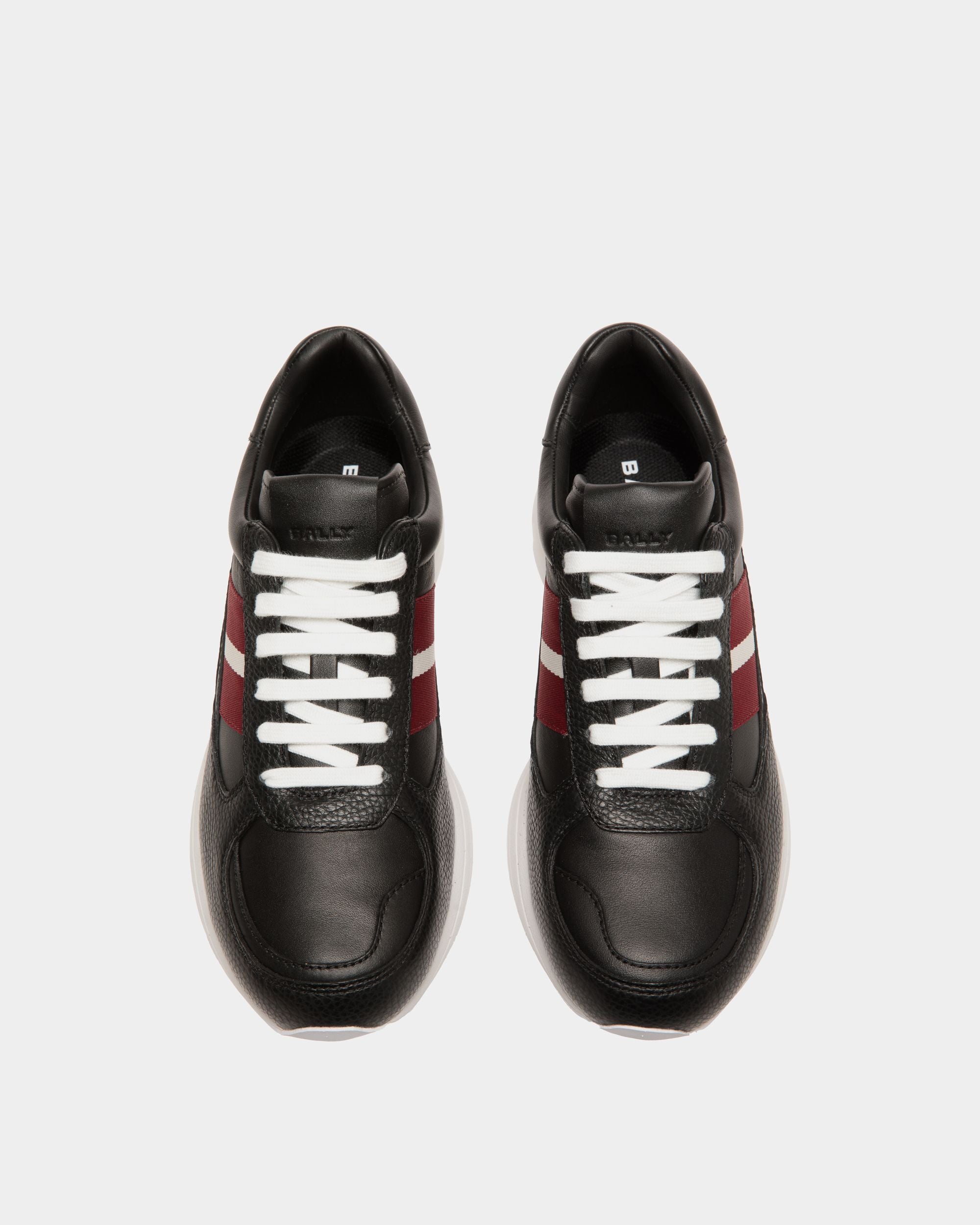 Golf Capsule Sneaker in Black Grained Leather - Femme - Bally - 04