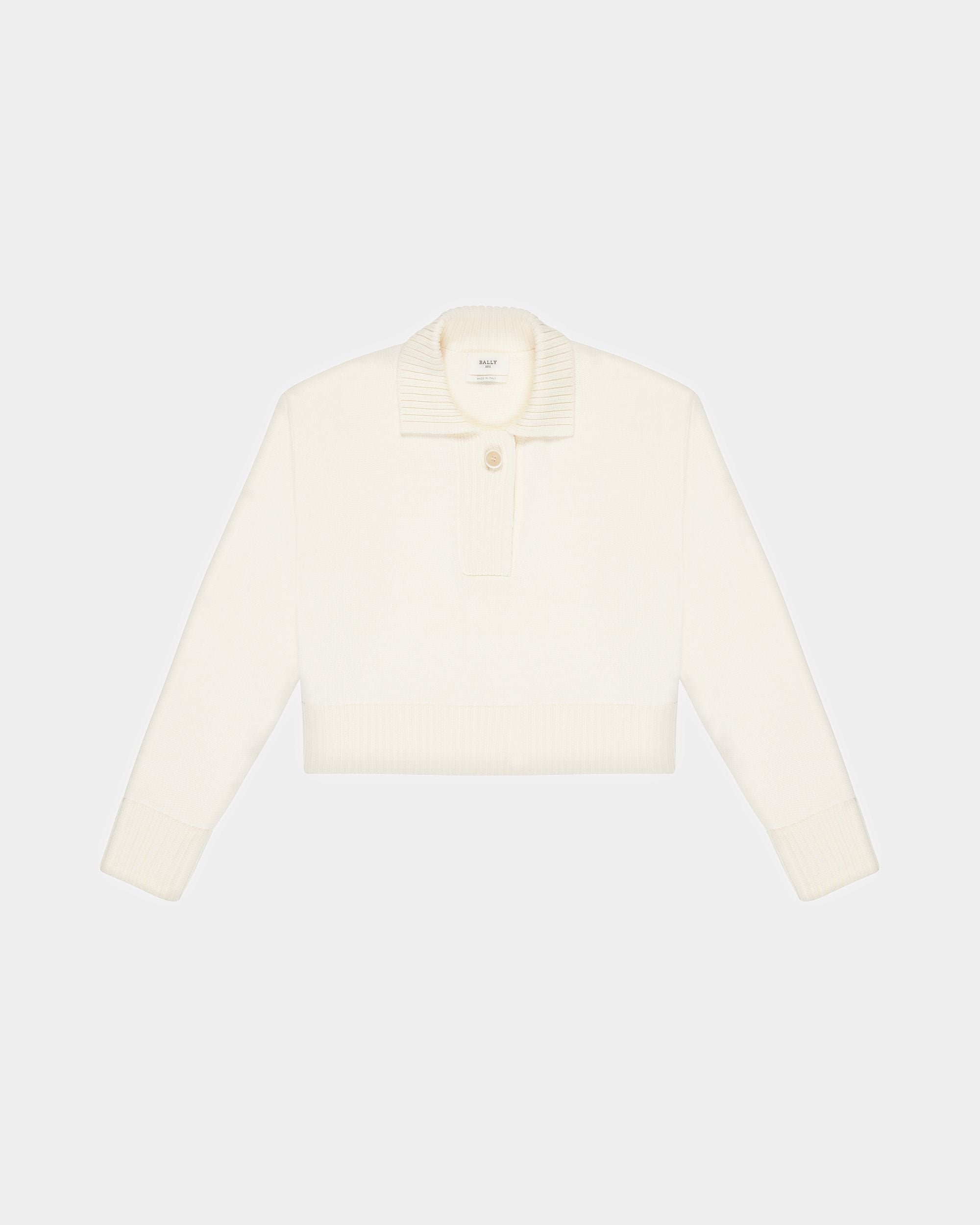 Cotton Knitted Roll Neck In Bone - Women's - Bally - 01