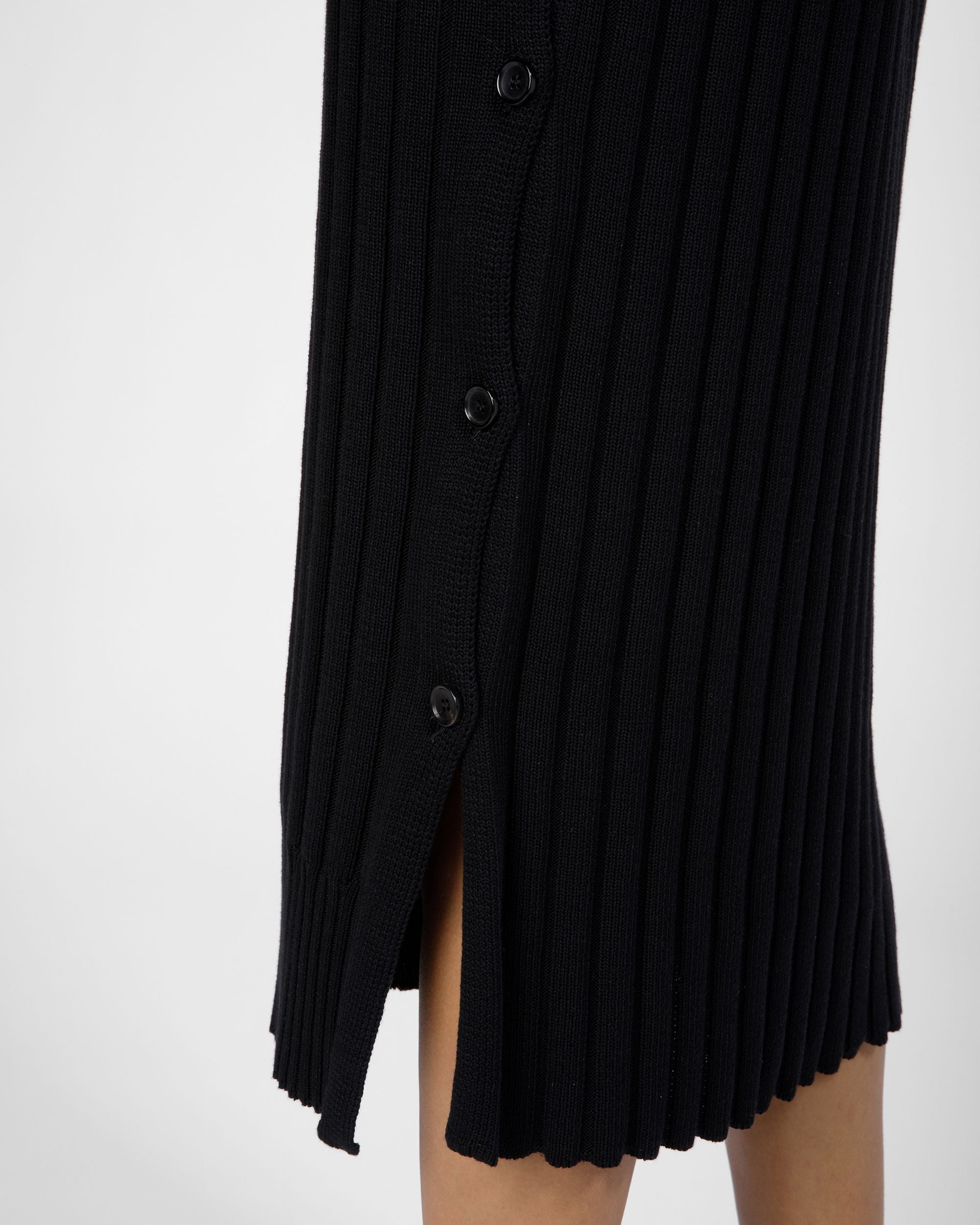 Robe En Maille De Coton Et De Soie Noire Mélangée - Femme - Bally - 03