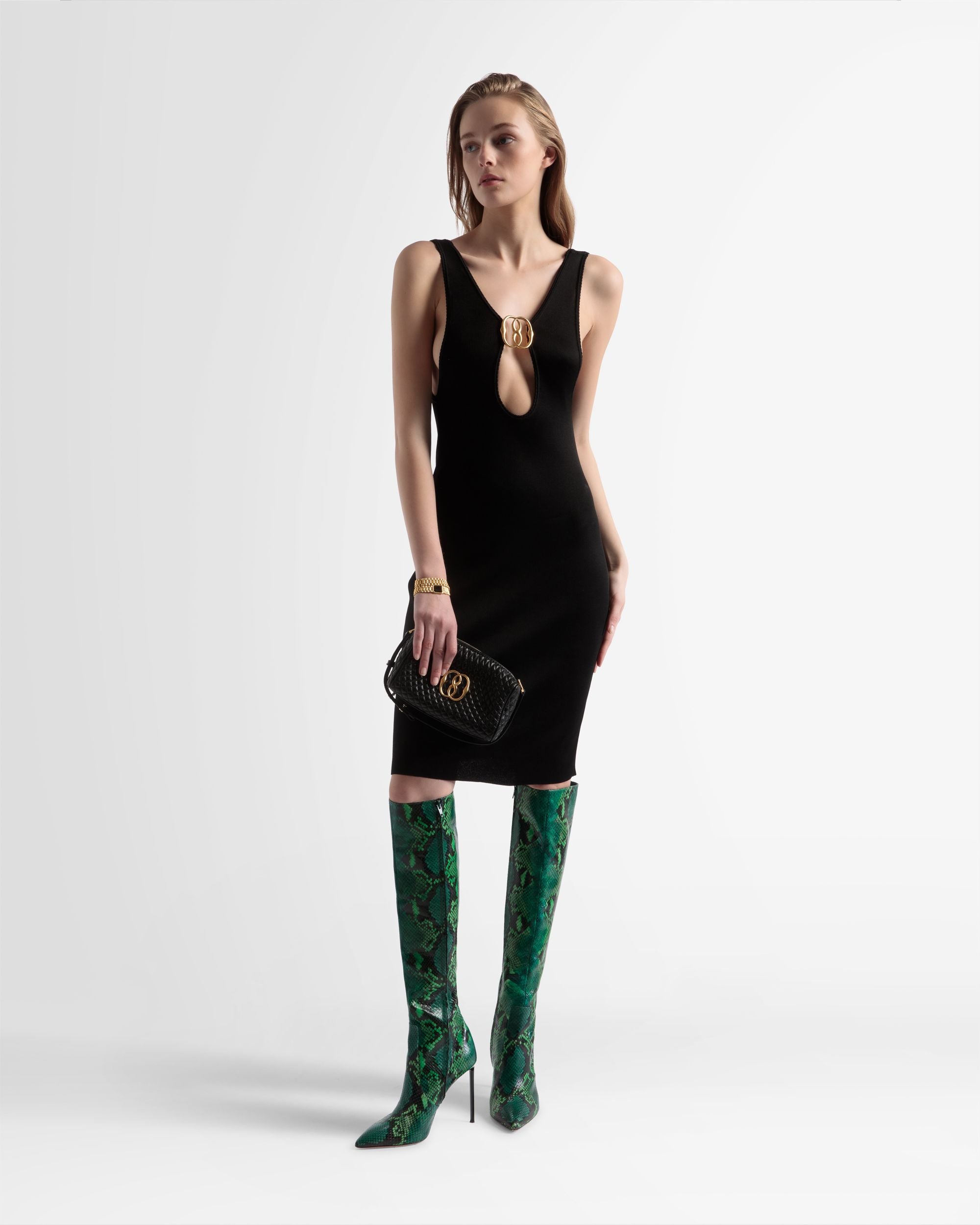 Rückenfreies Strickkleid In Schwarz - Damen - Bally - 01