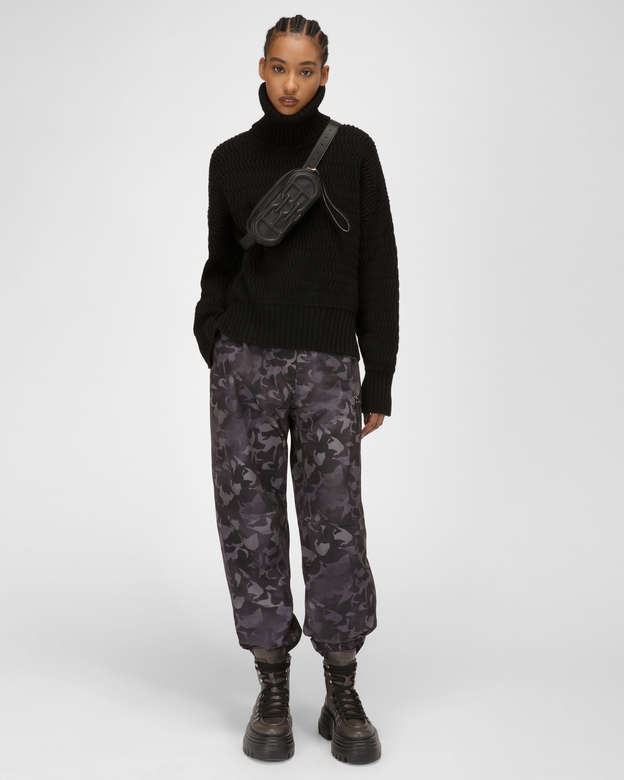 Pull À Col Roulé En Laine Et Cachemire Noir - Femme - Bally - 02