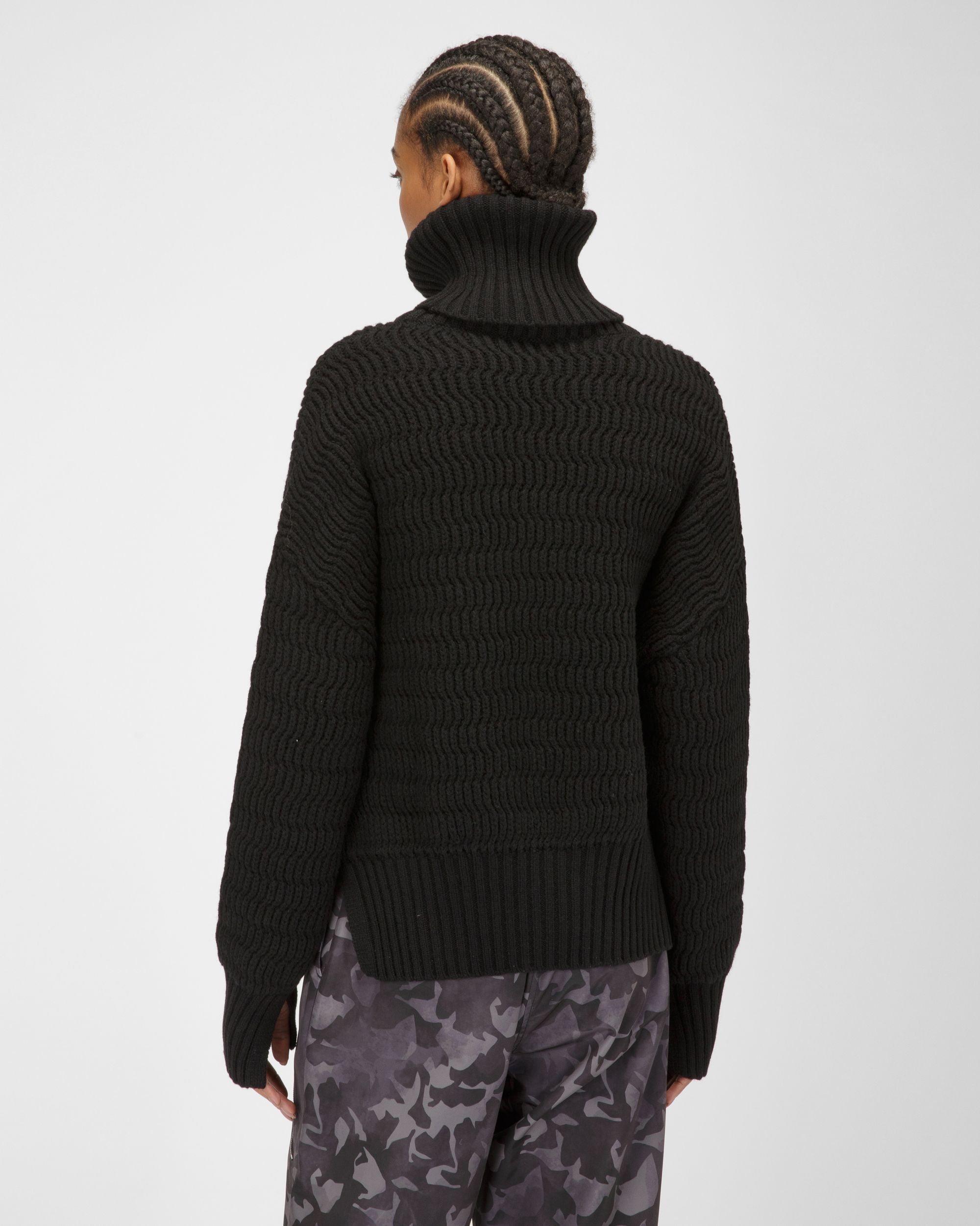 Pull À Col Roulé En Laine Et Cachemire Noir - Femme - Bally - 05