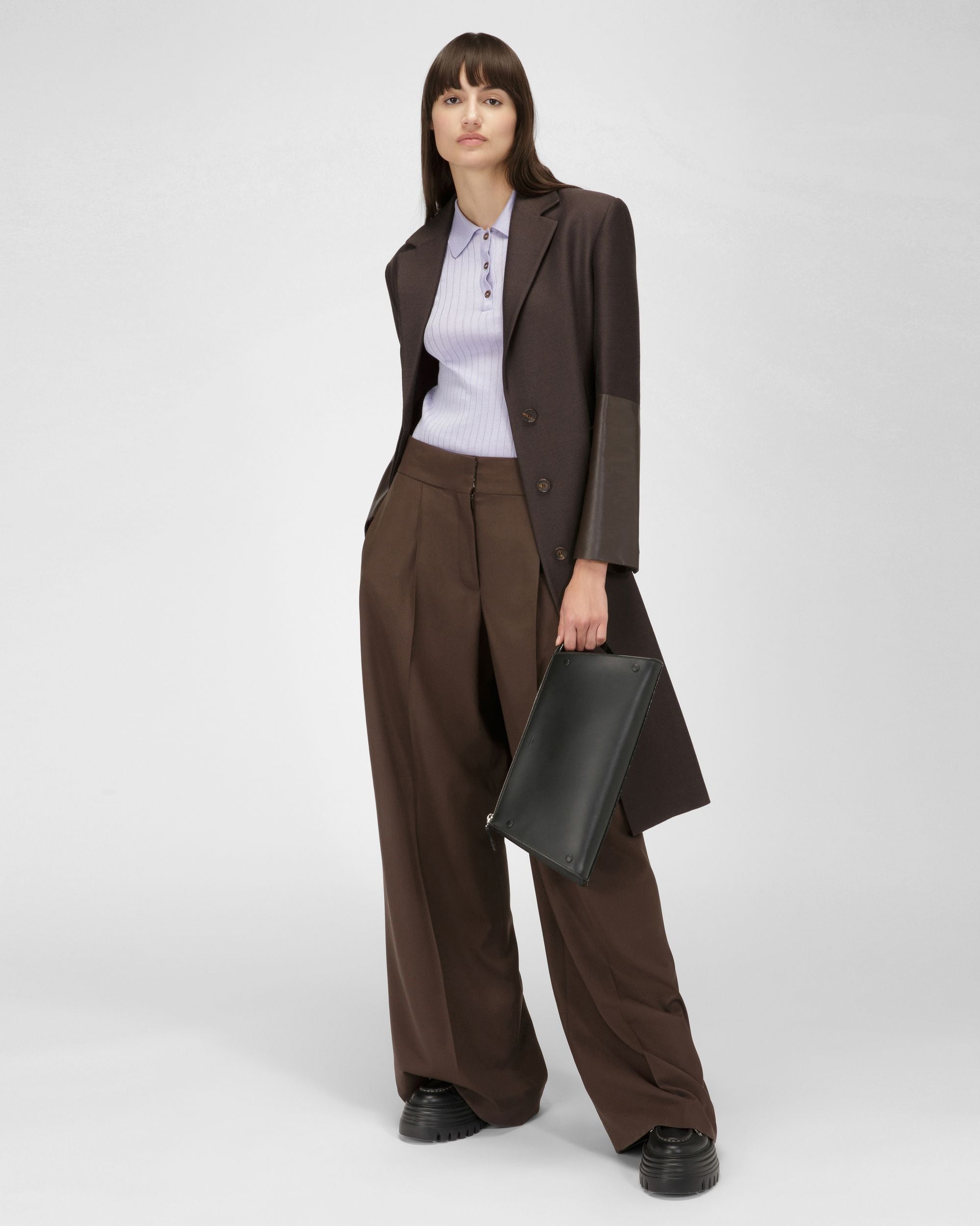 Polo En Coton Et Soie Lilas - Femme - Bally - 05