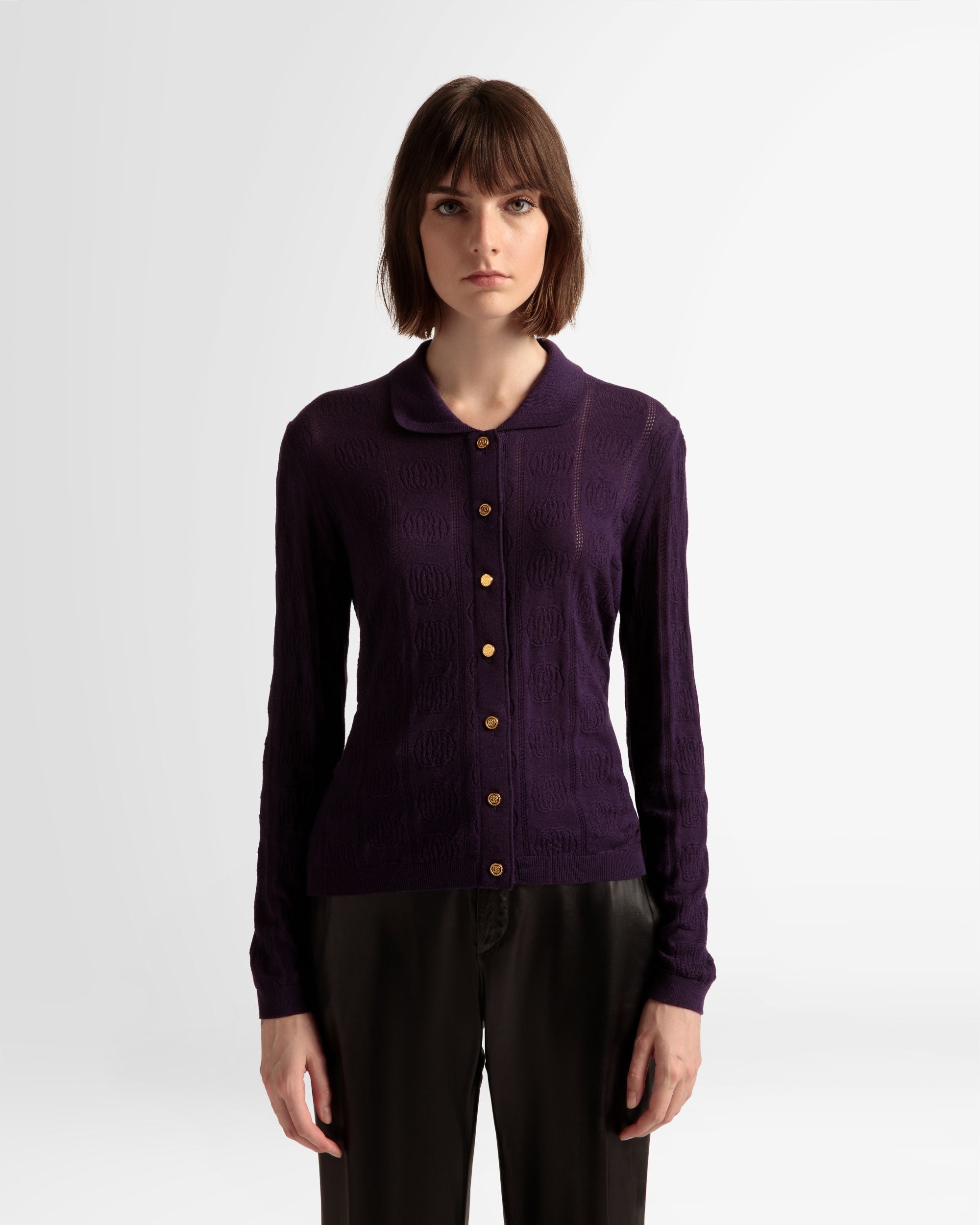 Polo À Manches Longues Avec Détail En Maille - Femme - Bally - 03