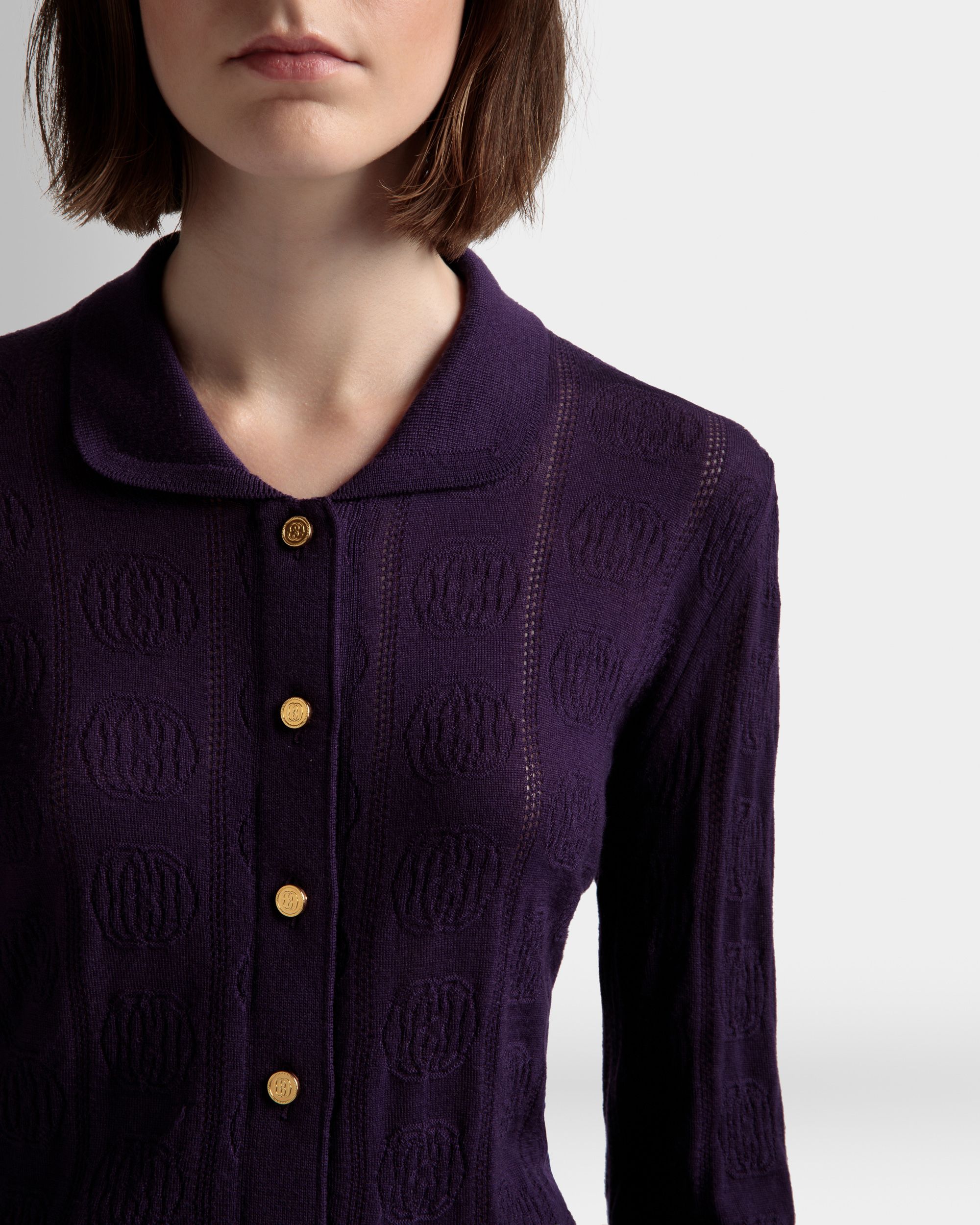 Polo À Manches Longues Avec Détail En Maille - Femme - Bally - 04