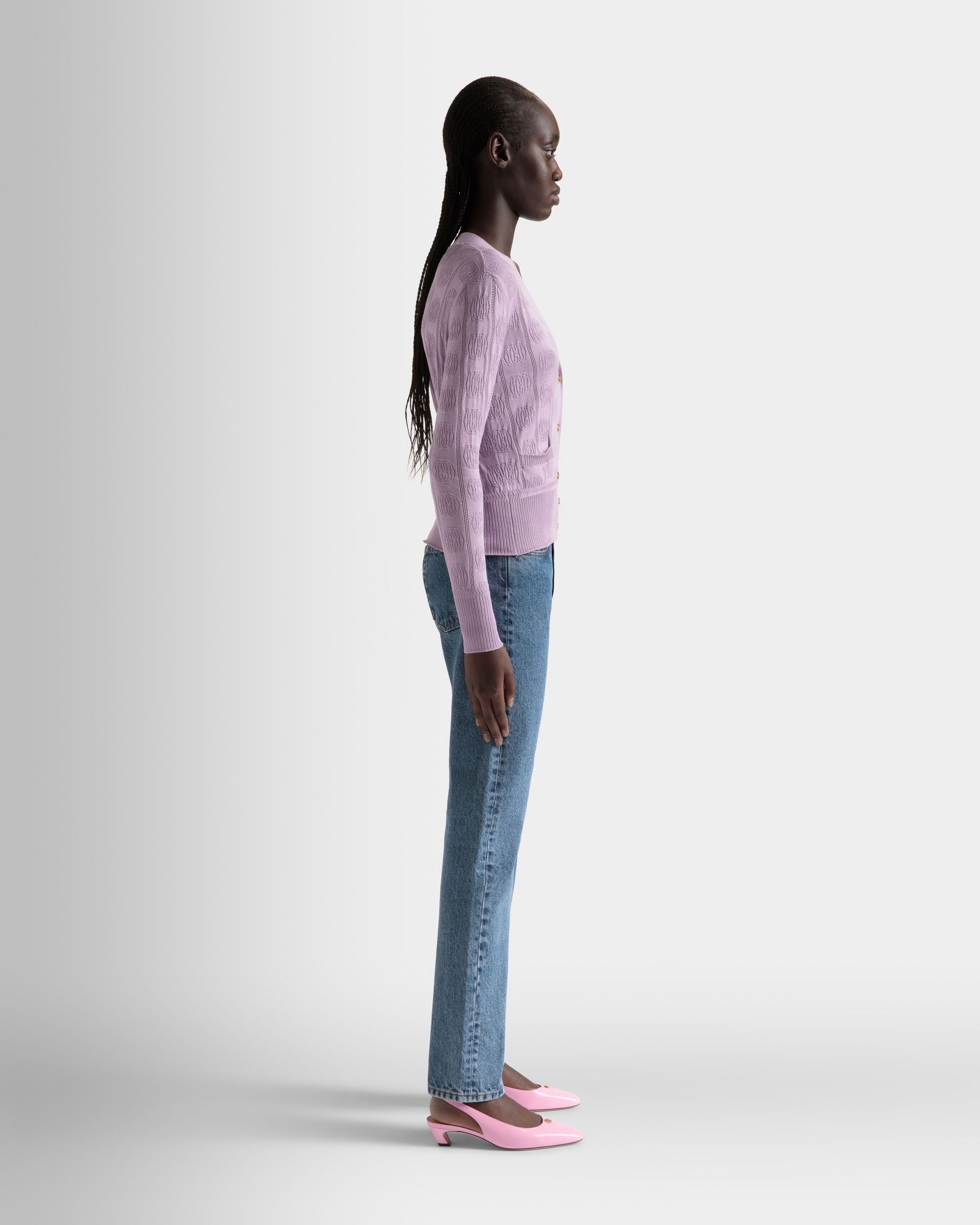 Cardigan Lilas En Soie Mélangée - Femme - Bally - 05