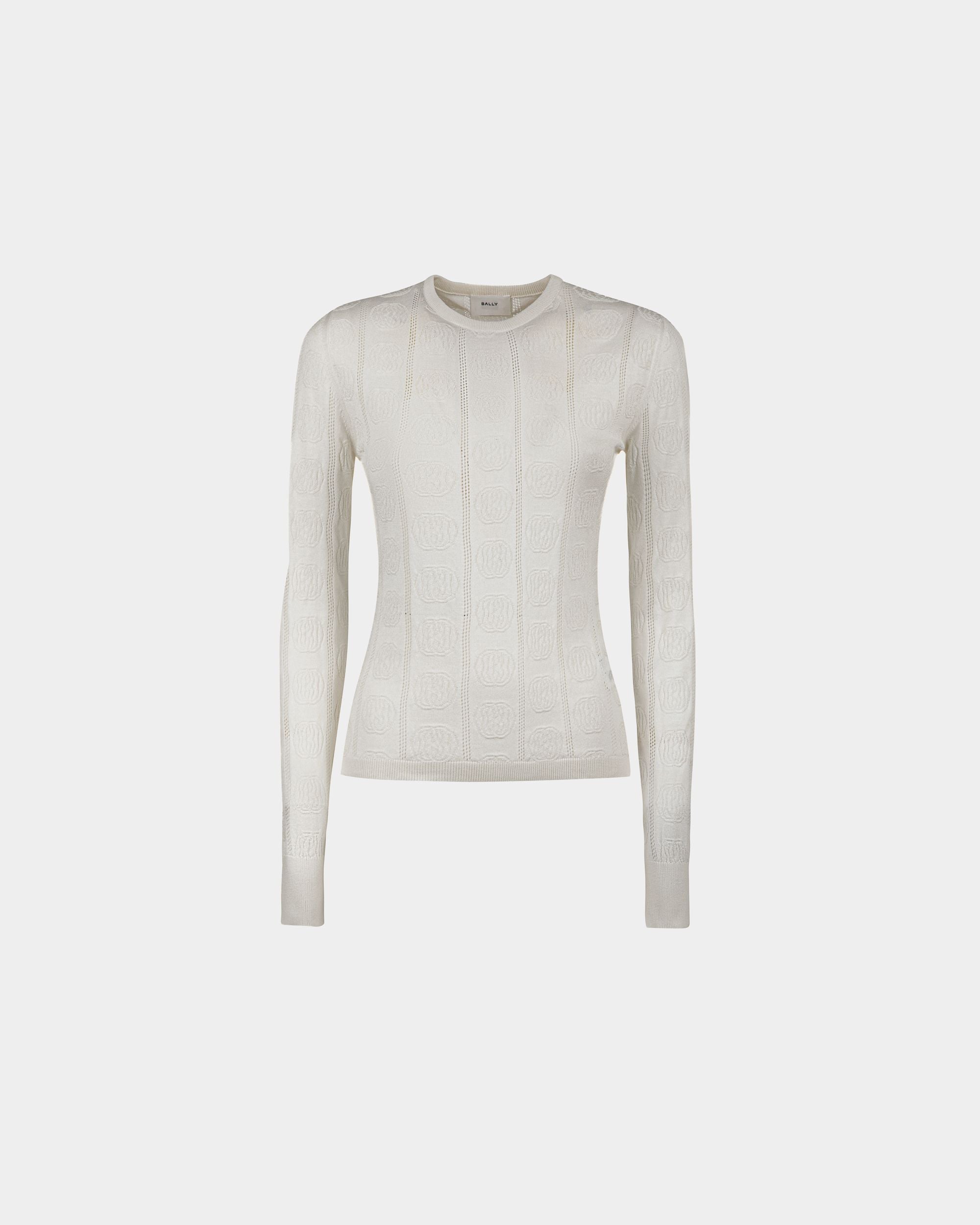 Crewneck Top In A Beige Silk Blend - Women's - Bally - 01