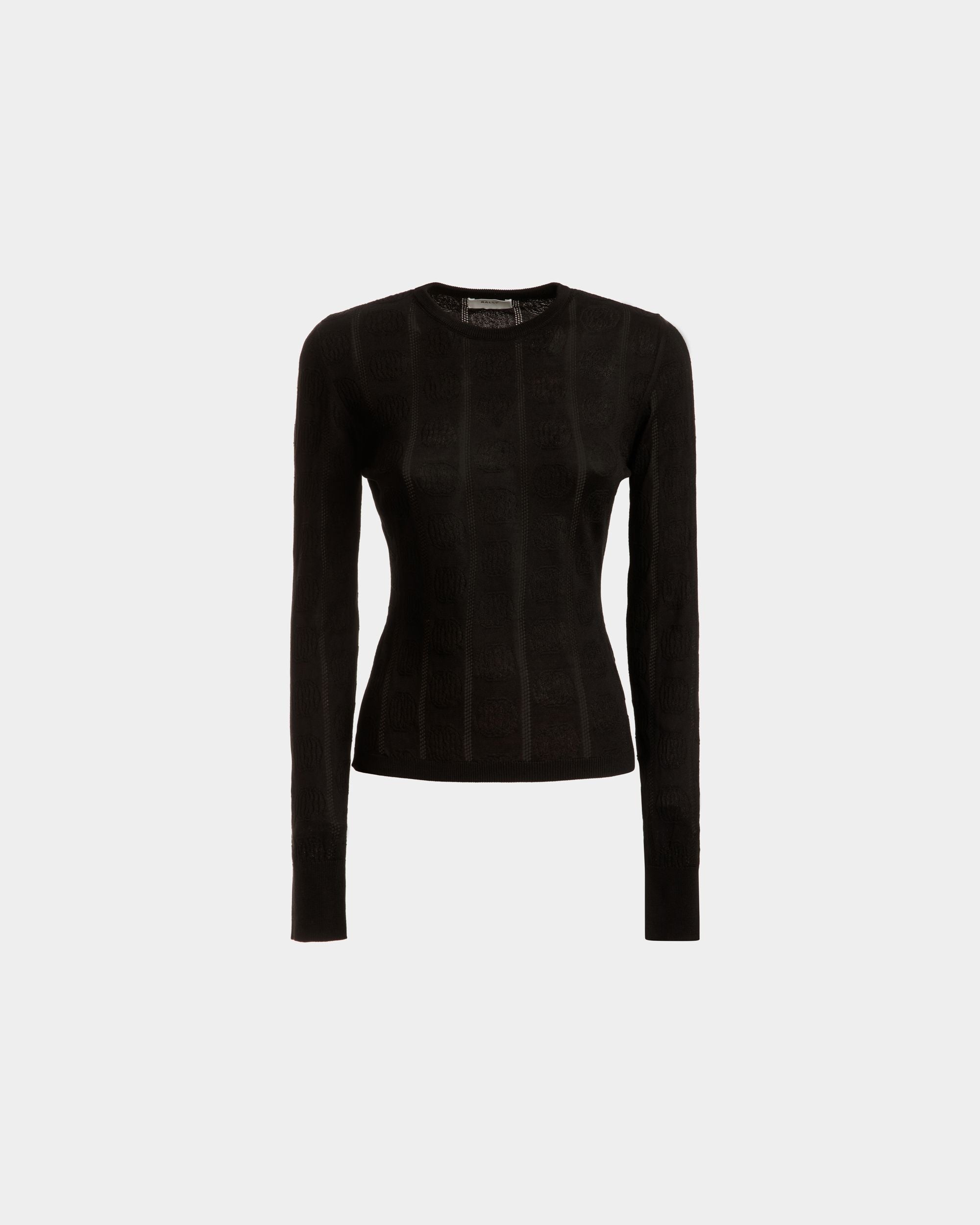 Rundhals-Shirt Baumwolle Und Seide In Schwarz - Damen - Bally - 01