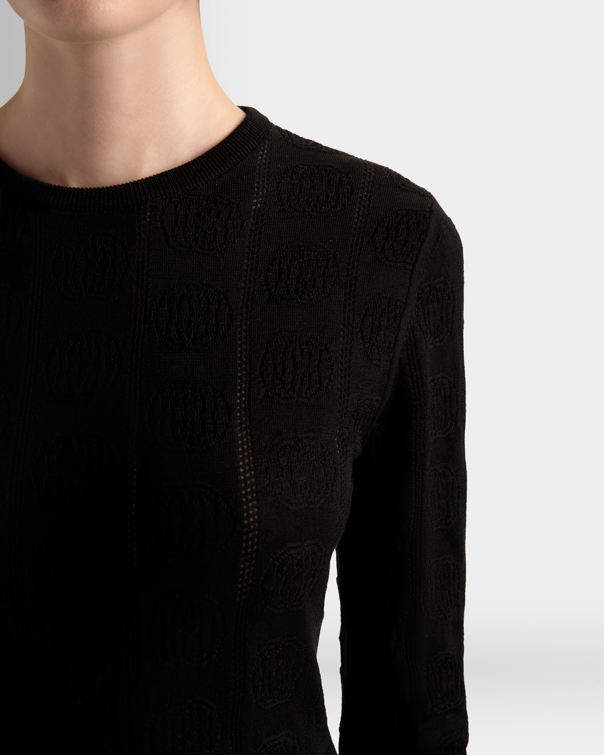 Rundhals-Shirt Baumwolle Und Seide In Schwarz - Damen - Bally - 04