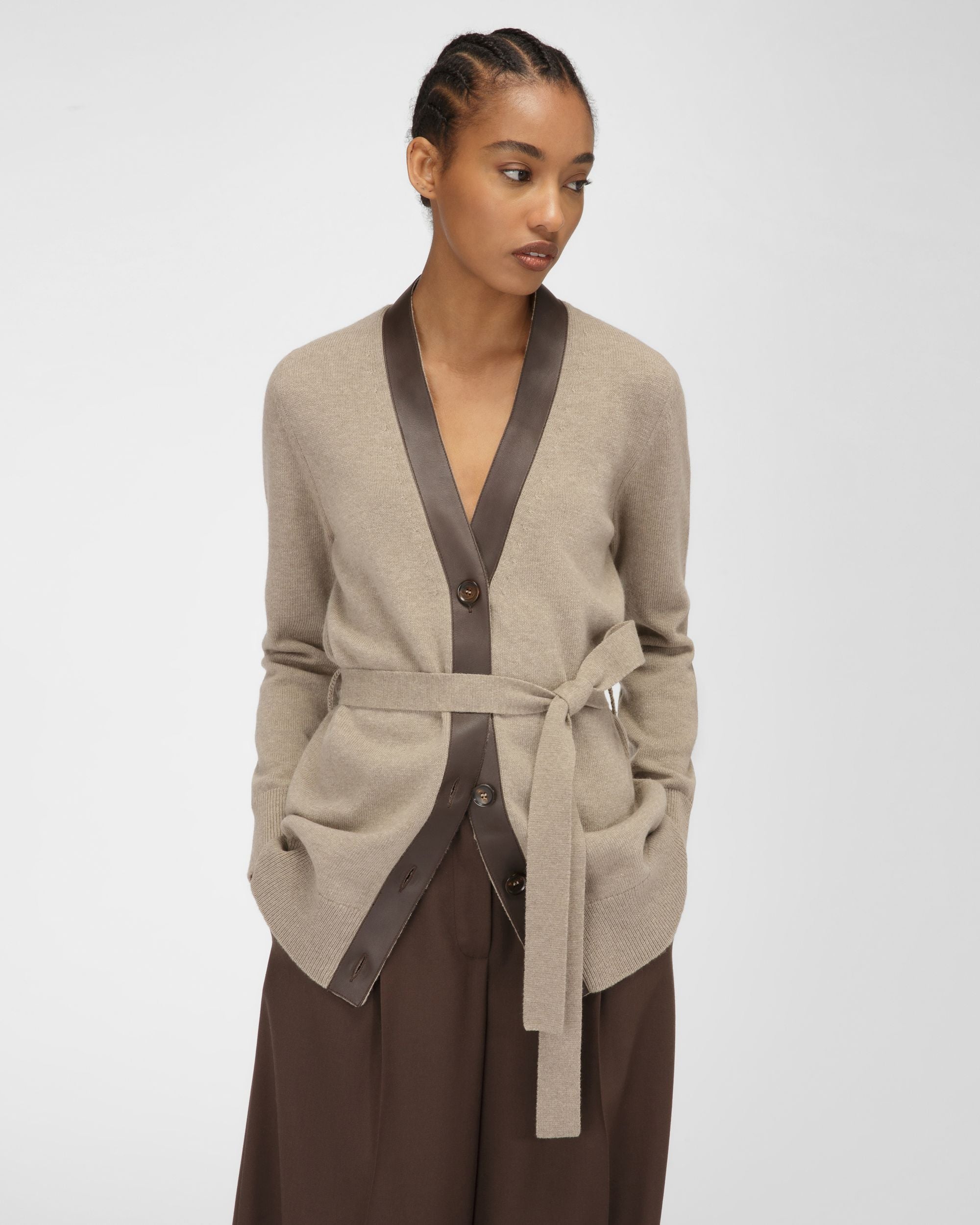 Cardigan Aus Beiger Wolle - Damen - Bally - 01