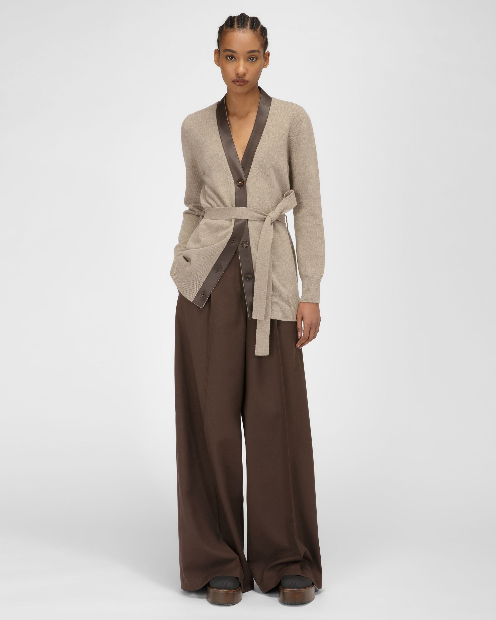 Cardigan Aus Beiger Wolle - Damen - Bally - 05