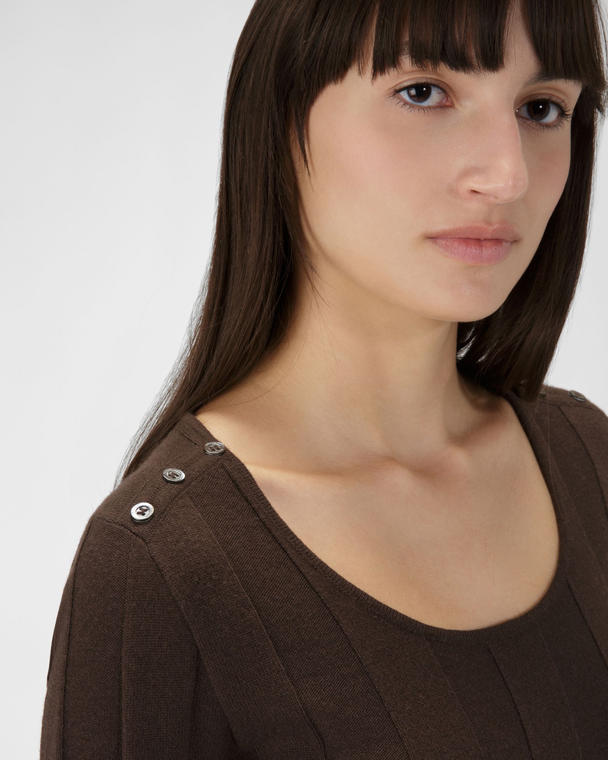 Pull En Laine Marron Ébène - Femme - Bally - 02