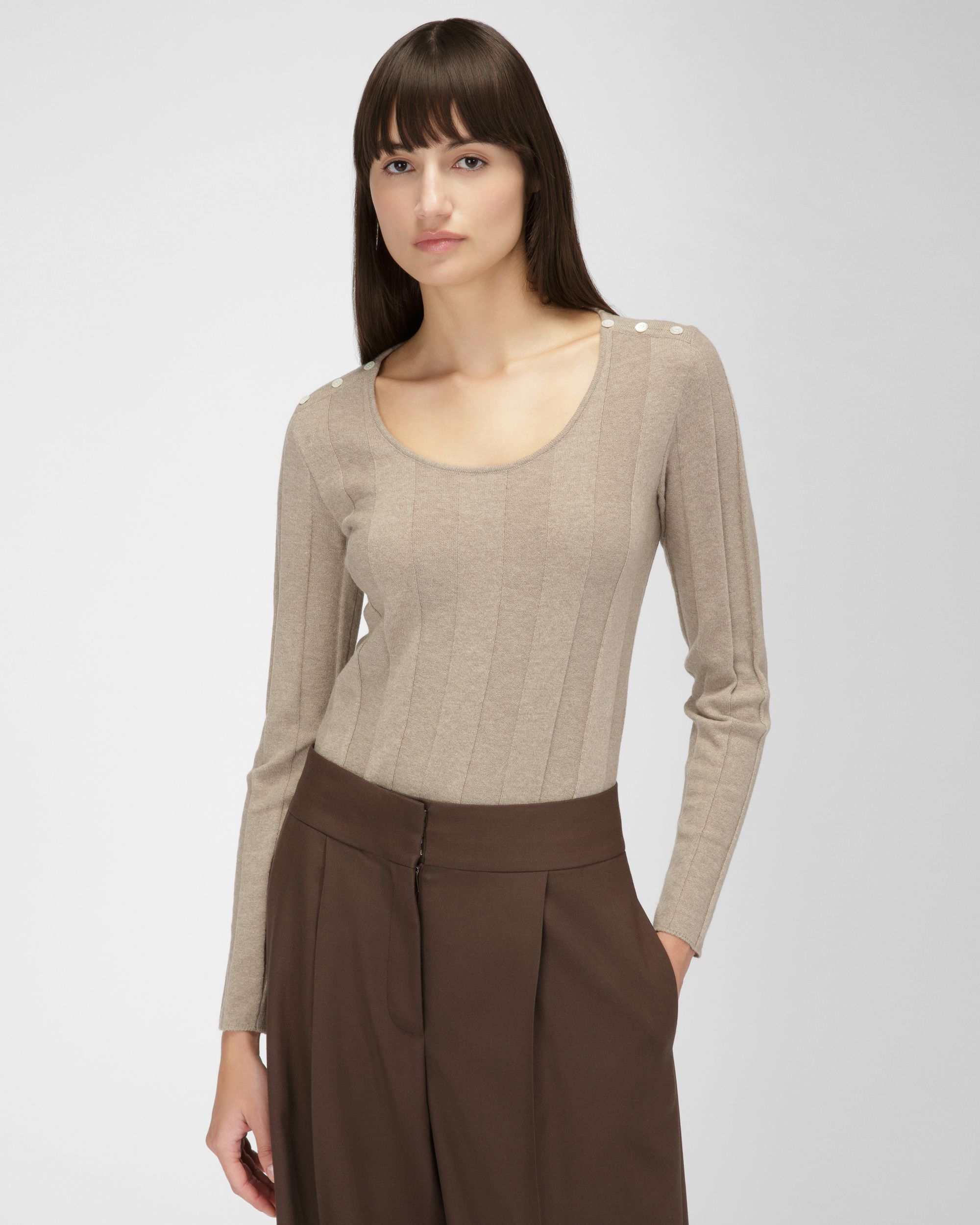 Wool Crewneck In Beige - Women's - Bally - 01