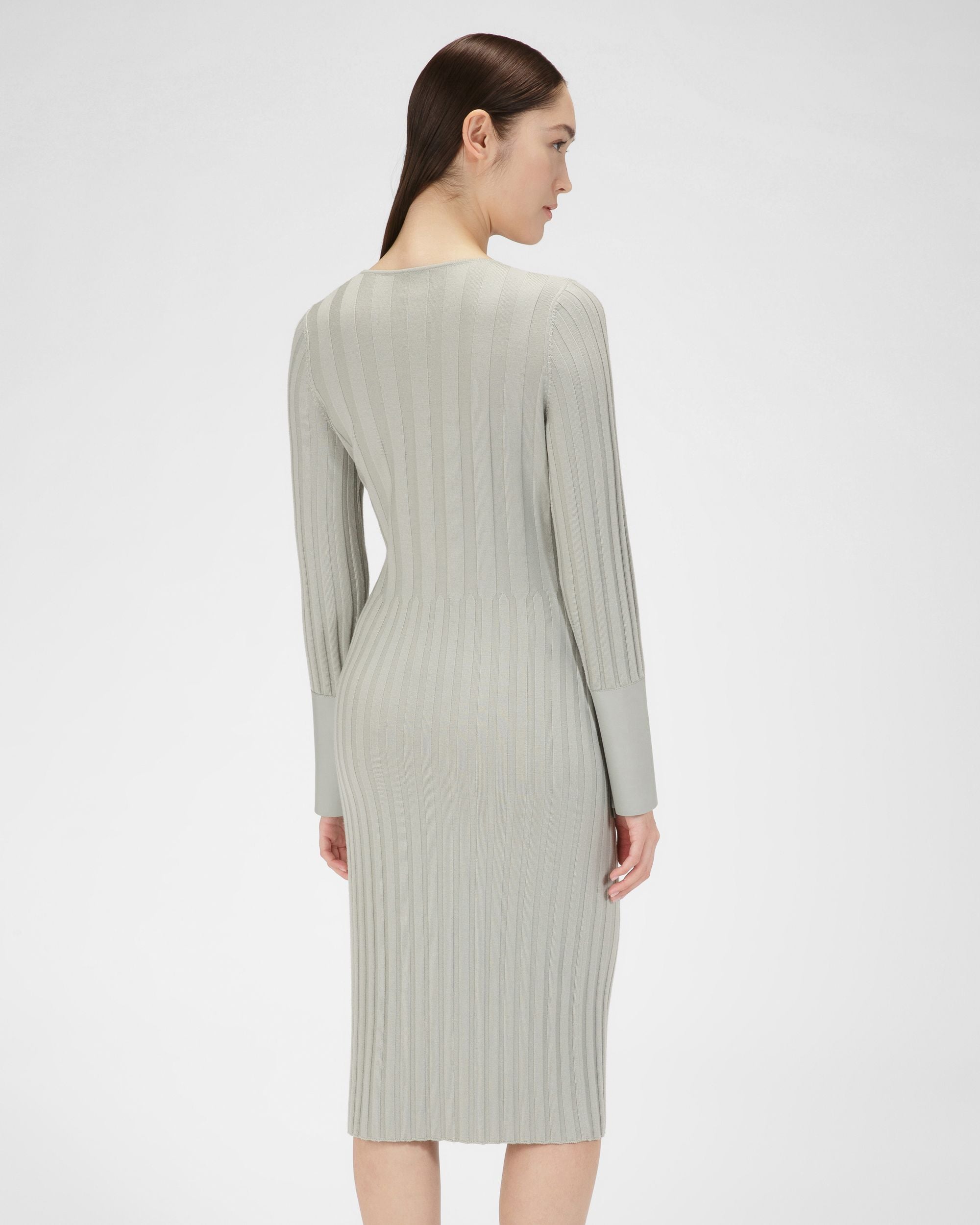 Wool And Cashmere Mix Dress In Grey - Women's - Bally - 03