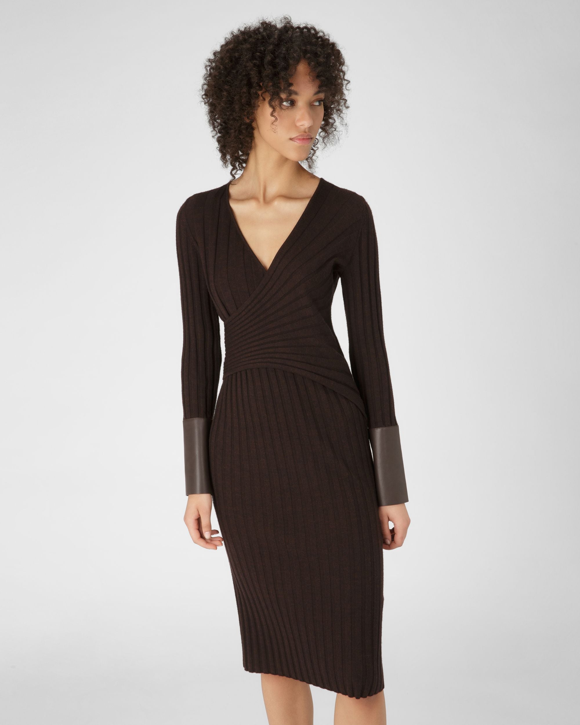 Kleid Aus Ebenholzfarbenem Woll-Kaschmir-Mischgewebe - Damen - Bally - 01
