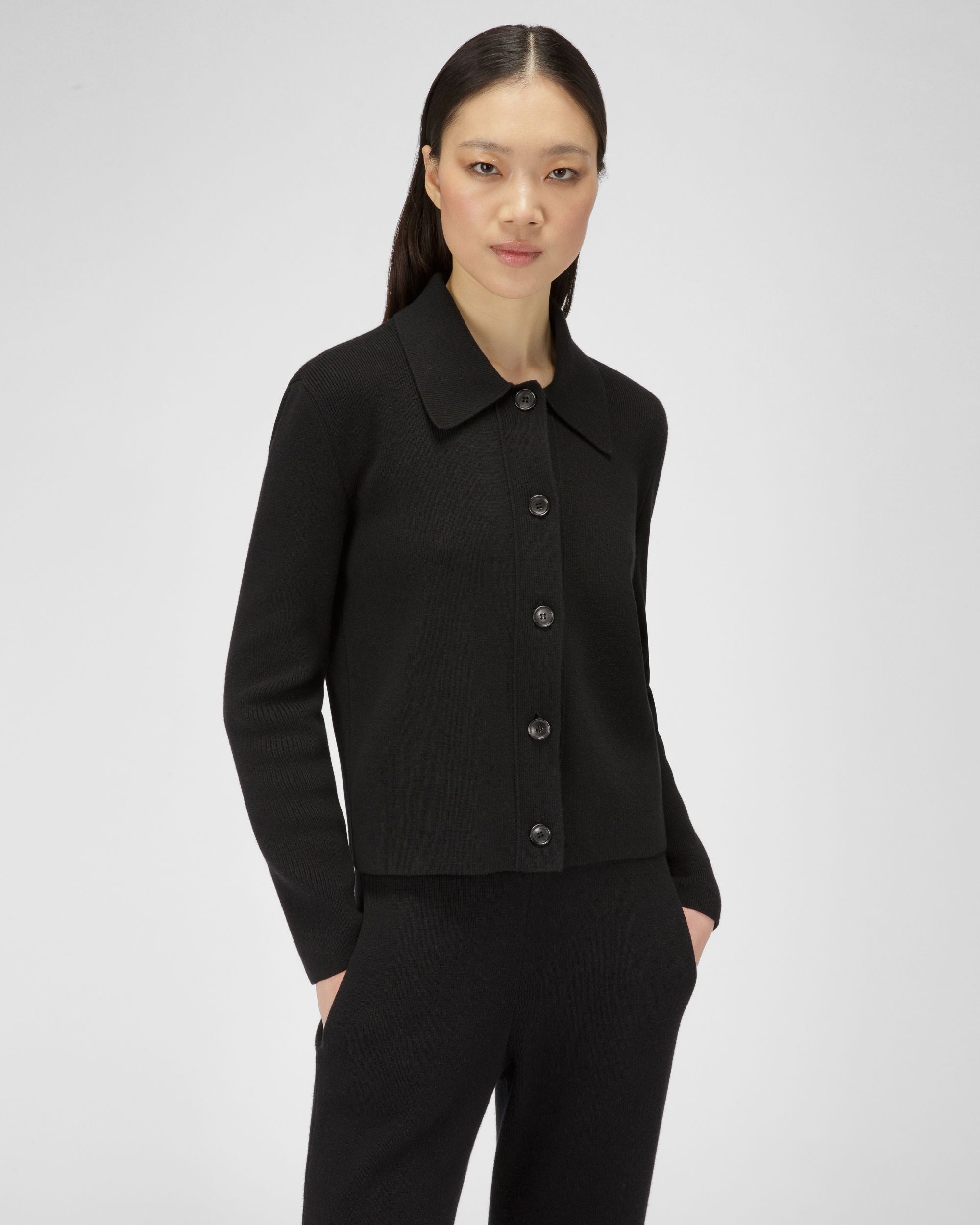 Cardigan En Laine Et Soie Noir - Femme - Bally - 01