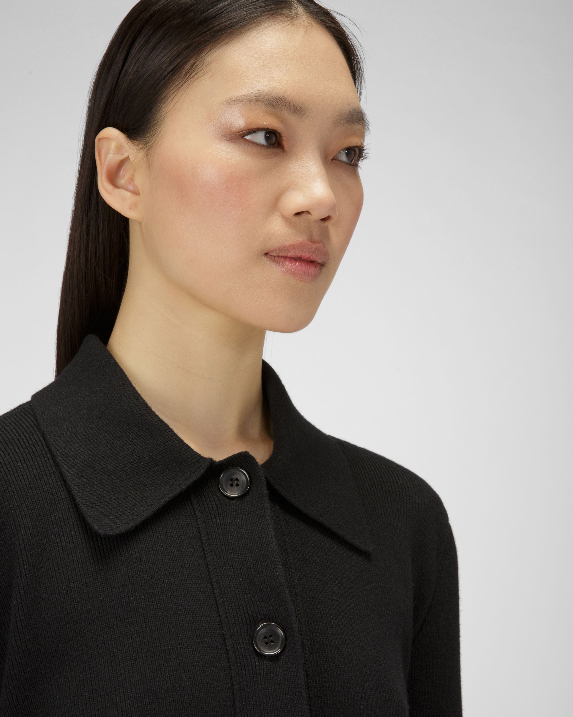 Cardigan En Laine Et Soie Noir - Femme - Bally - 02