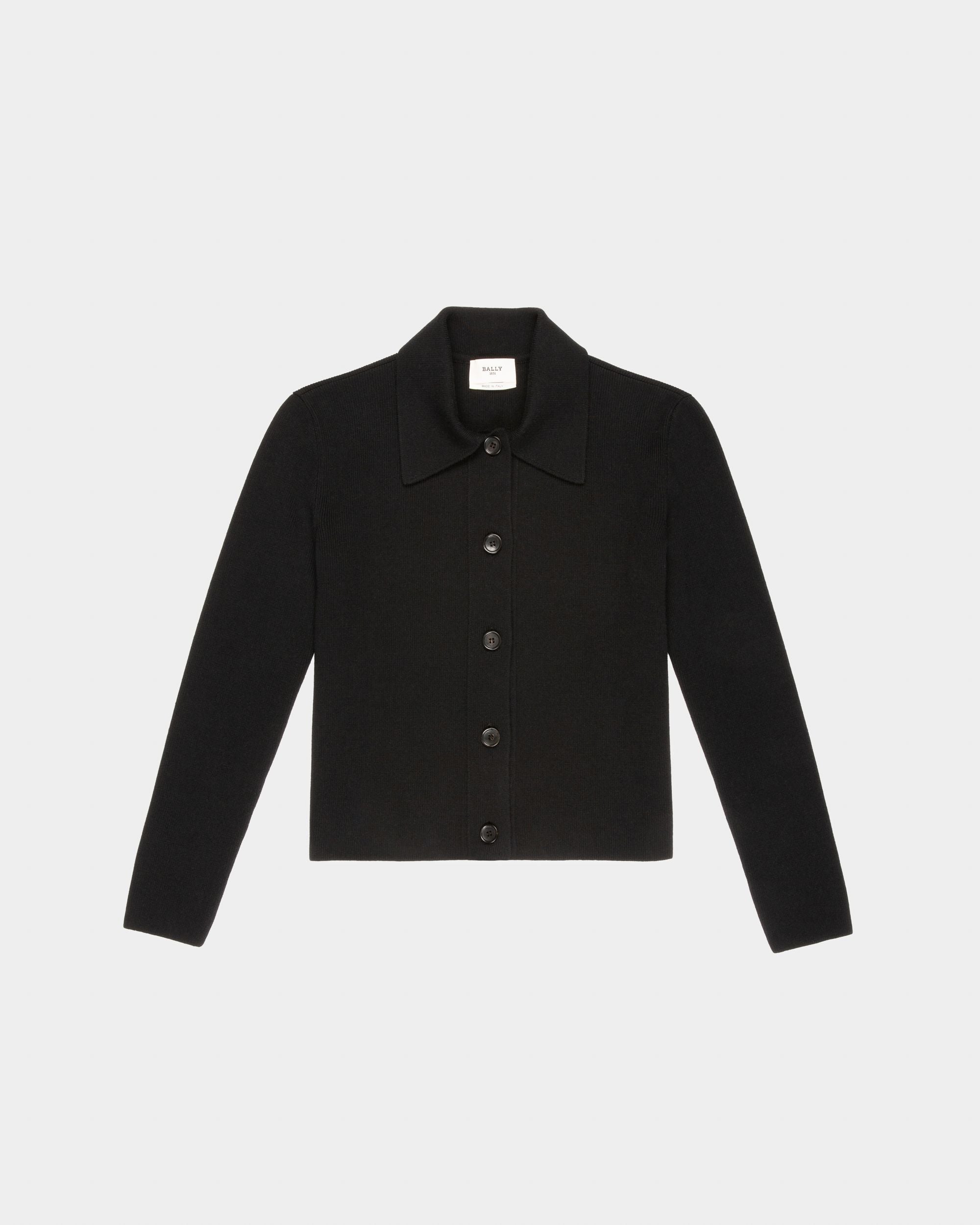 Cardigan En Laine Et Soie Noir - Femme - Bally - 04