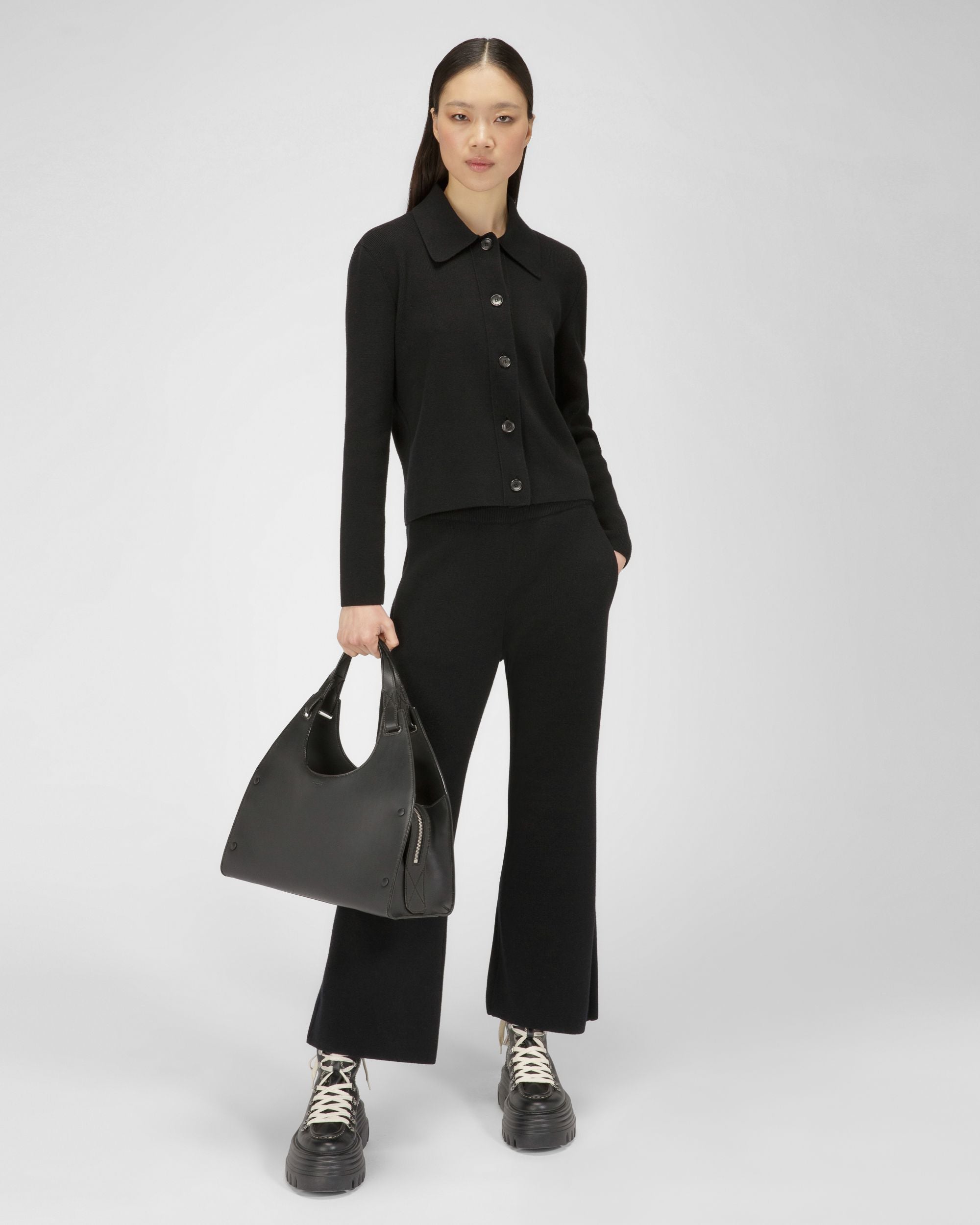 Cardigan En Laine Et Soie Noir - Femme - Bally - 05