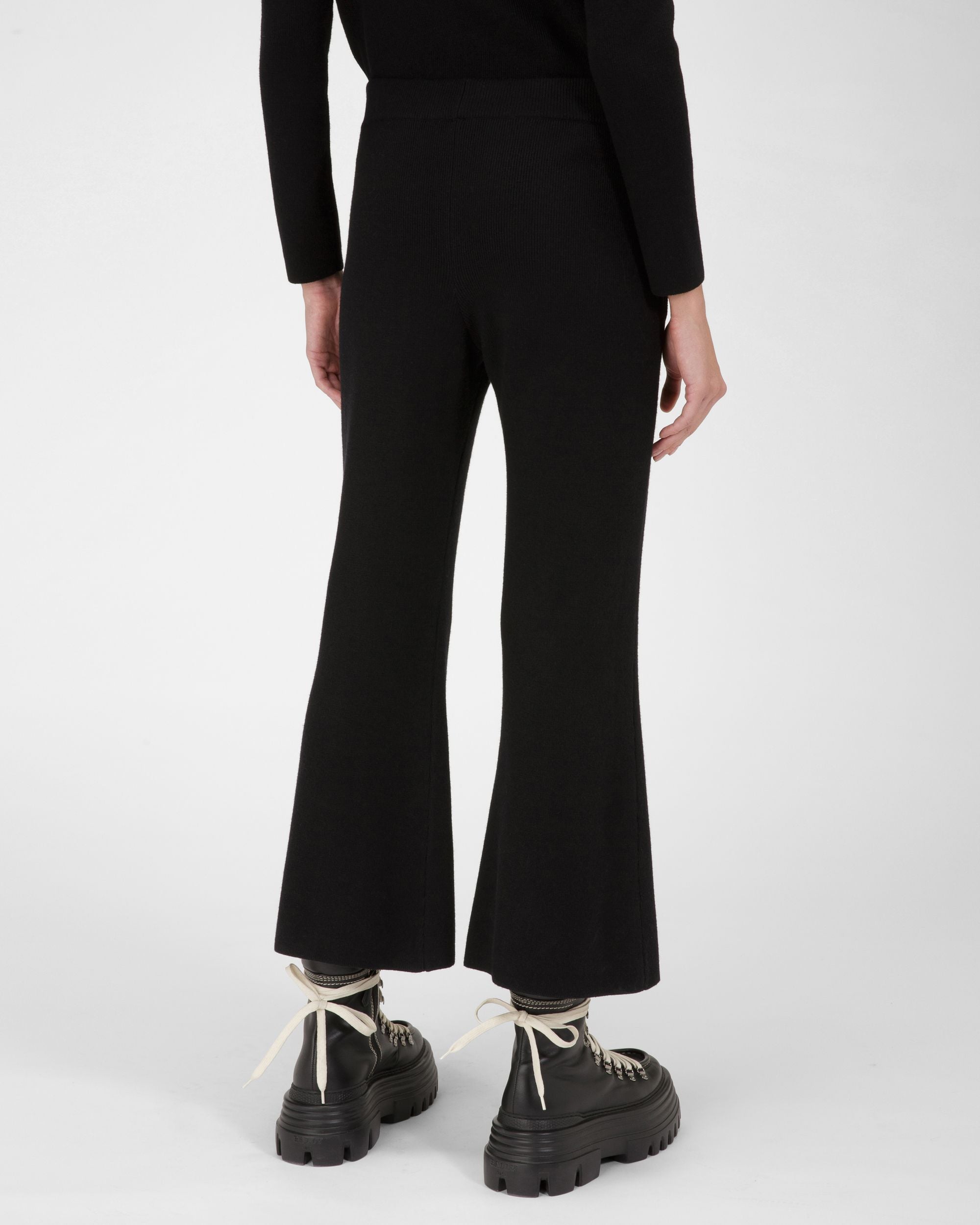 Wool And Silk Trousers In Black - Women's - Bally - 03