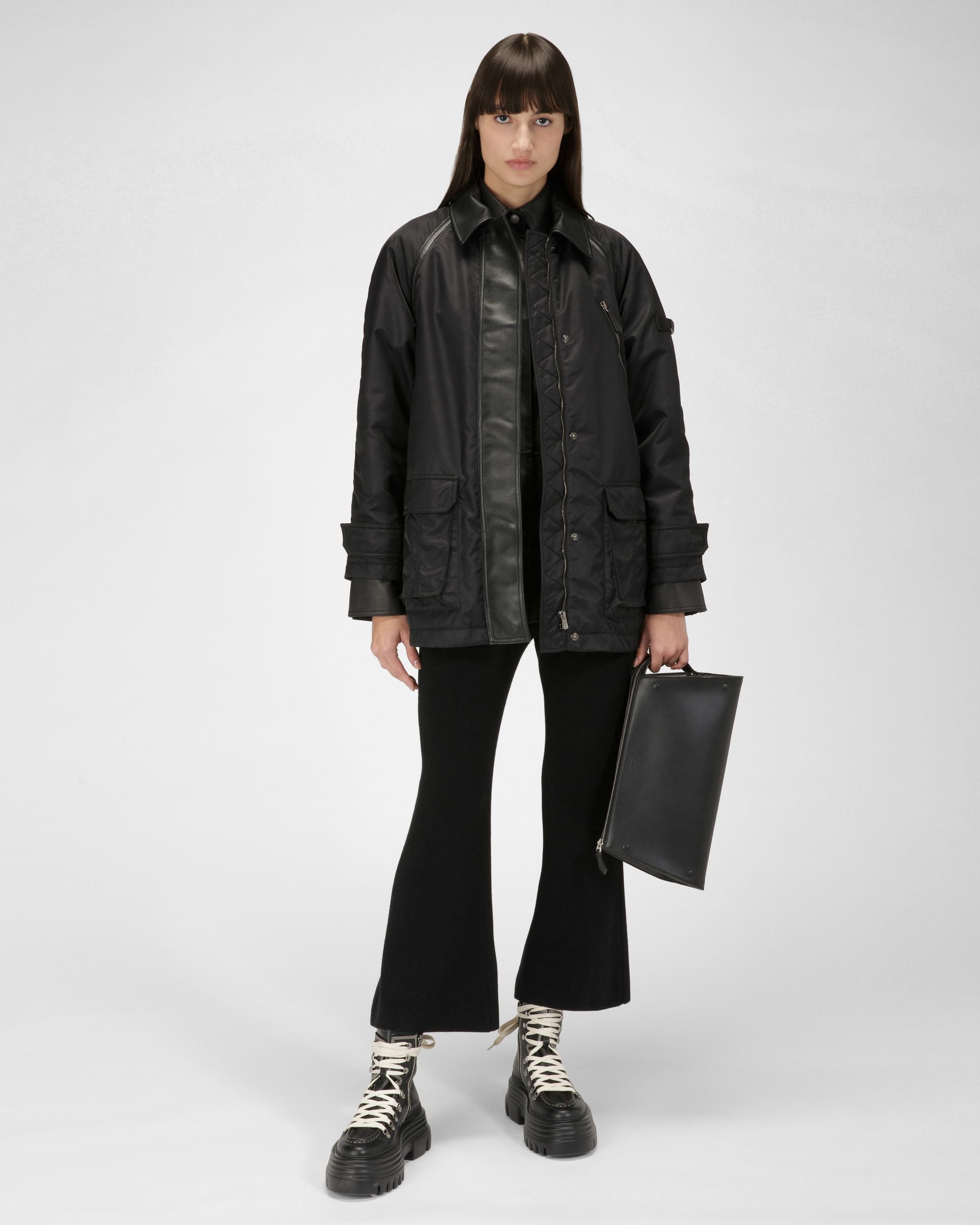 Wool And Silk Trousers In Black - Women's - Bally - 05