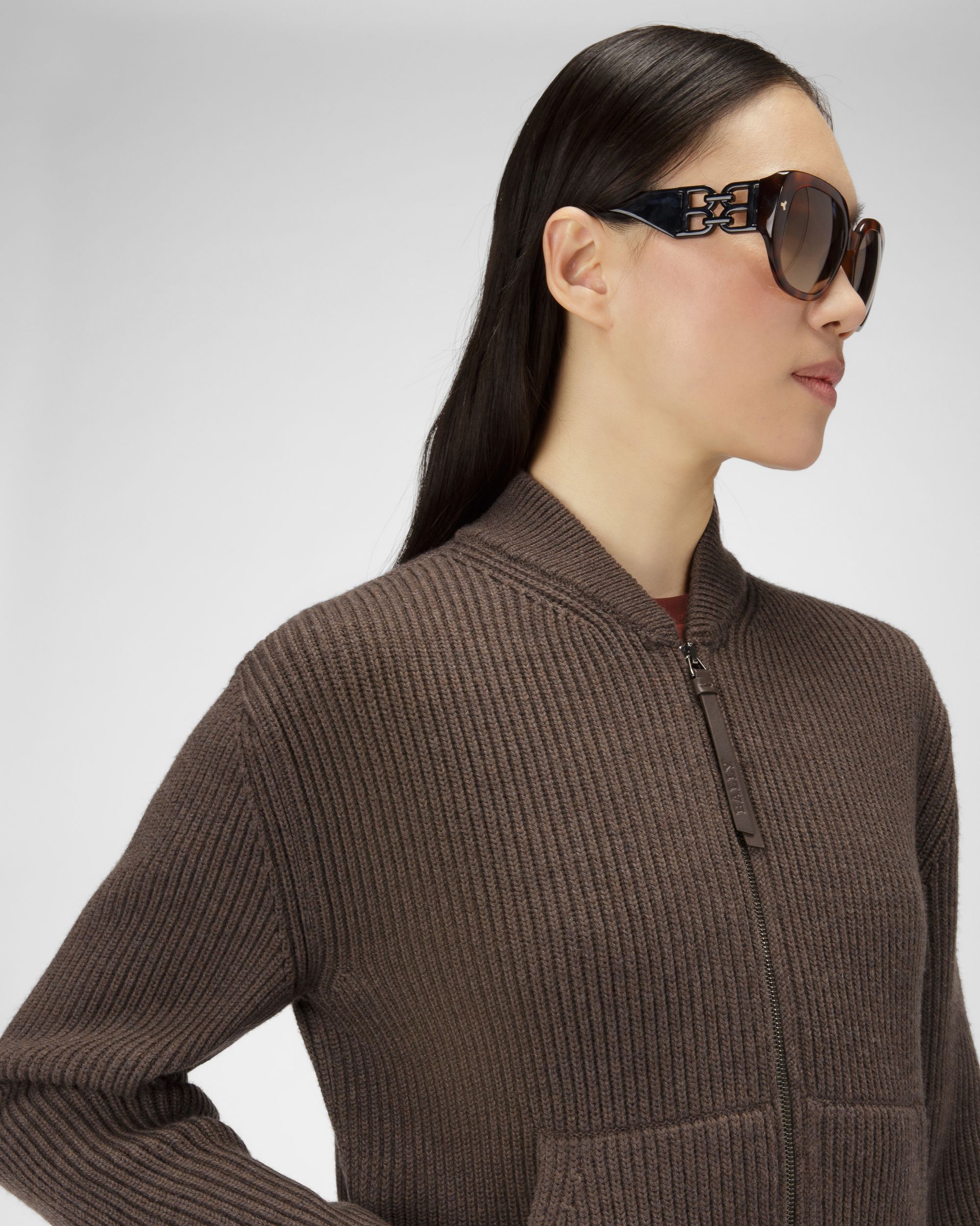 Veste En Laine Vert Militaire - Femme - Bally - 02